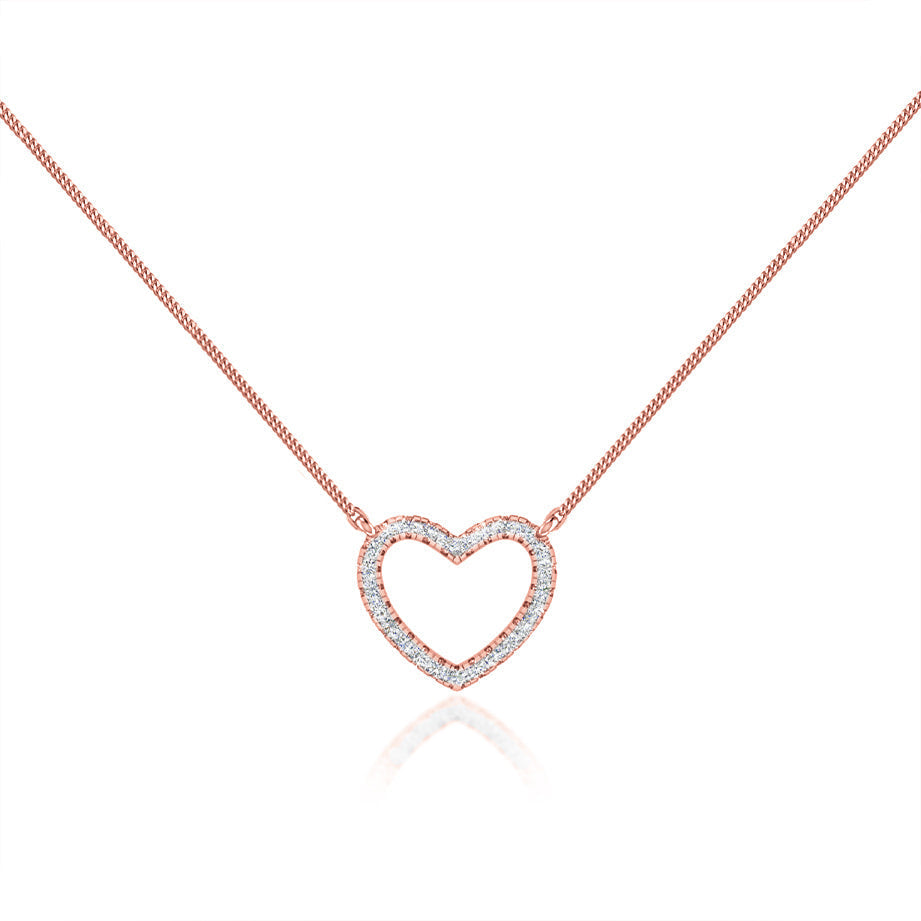 0.24 TCW Round Moissanite Diamond Heart Pendent Necklace - Camila Brown