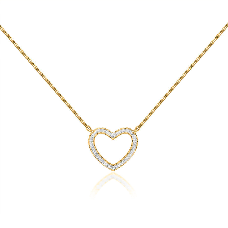 0.24 TCW Round Moissanite Diamond Heart Pendent Necklace - Camila Brown