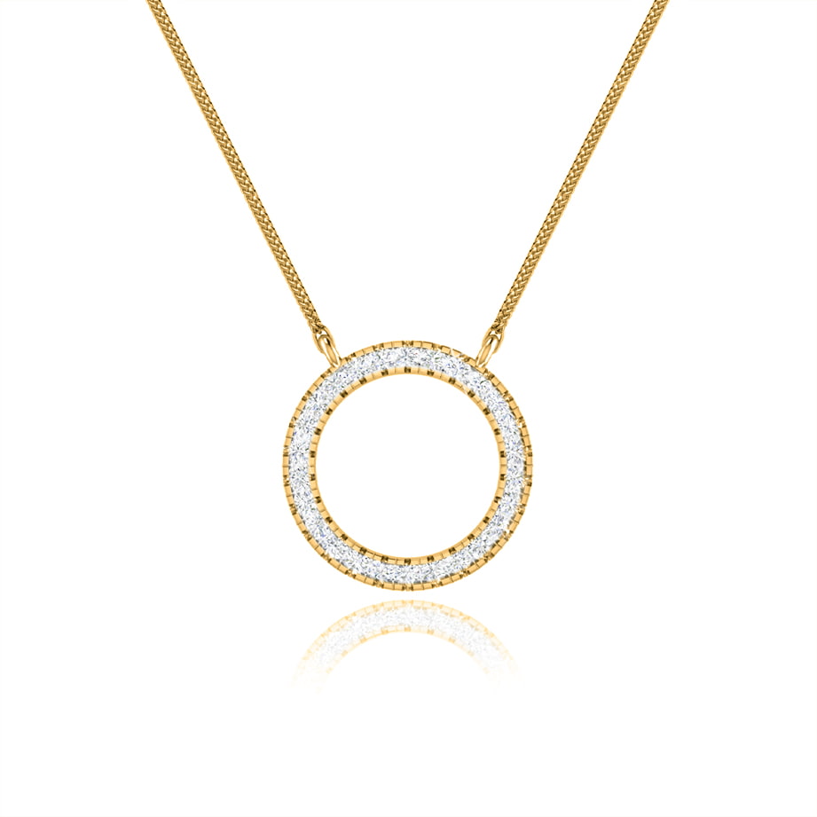 0.23 TCW Round Moissanite Diamond Circle Pendant Necklace - Camila Brown