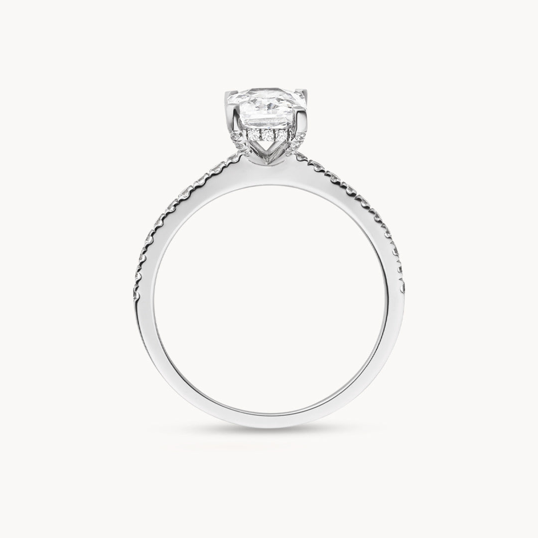 1.50 CT Radiant Cut F/VS1 CVD Diamond Pave Setting Engagement Ring - Camila Brown
