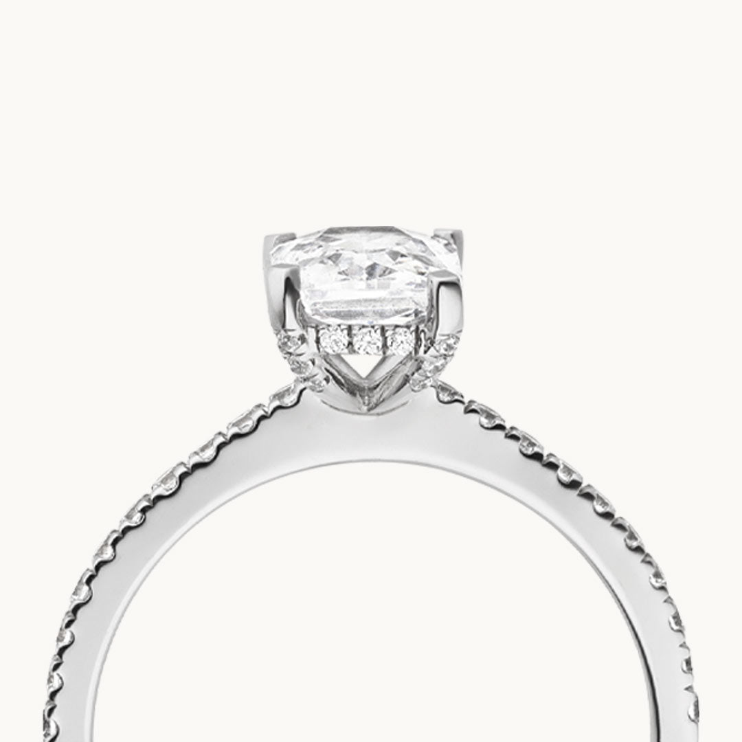 1.50 CT Radiant Cut F/VS1 CVD Diamond Pave Setting Engagement Ring - Camila Brown