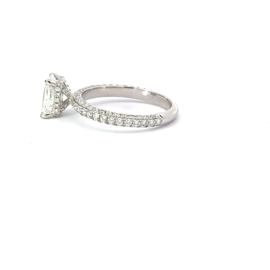 1.62-3.62 CT Radiant F/VS1 CVD Diamond Pave Setting Engagement Ring - Camila Brown