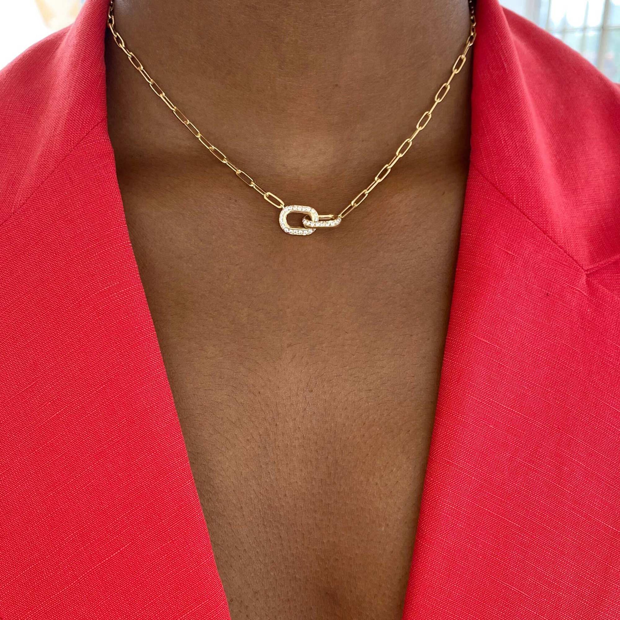 0.63 TCW Round Moissanite Diamond Unity Pendent Necklace - Camila Brown