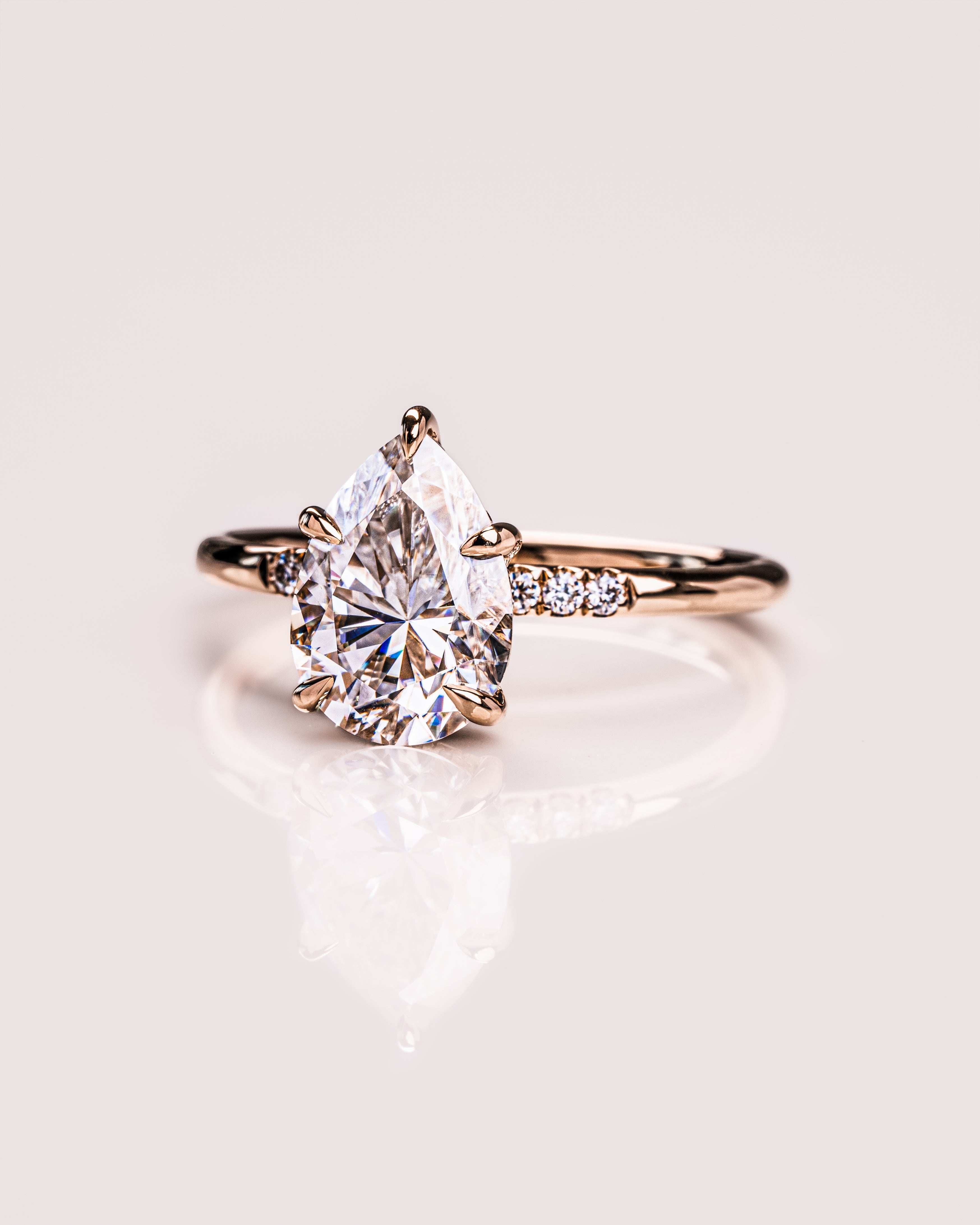 1.93-3.93 CT Pear E/VS2CVD Diamond Hidden Halo Engagement Ring - Camila Brown