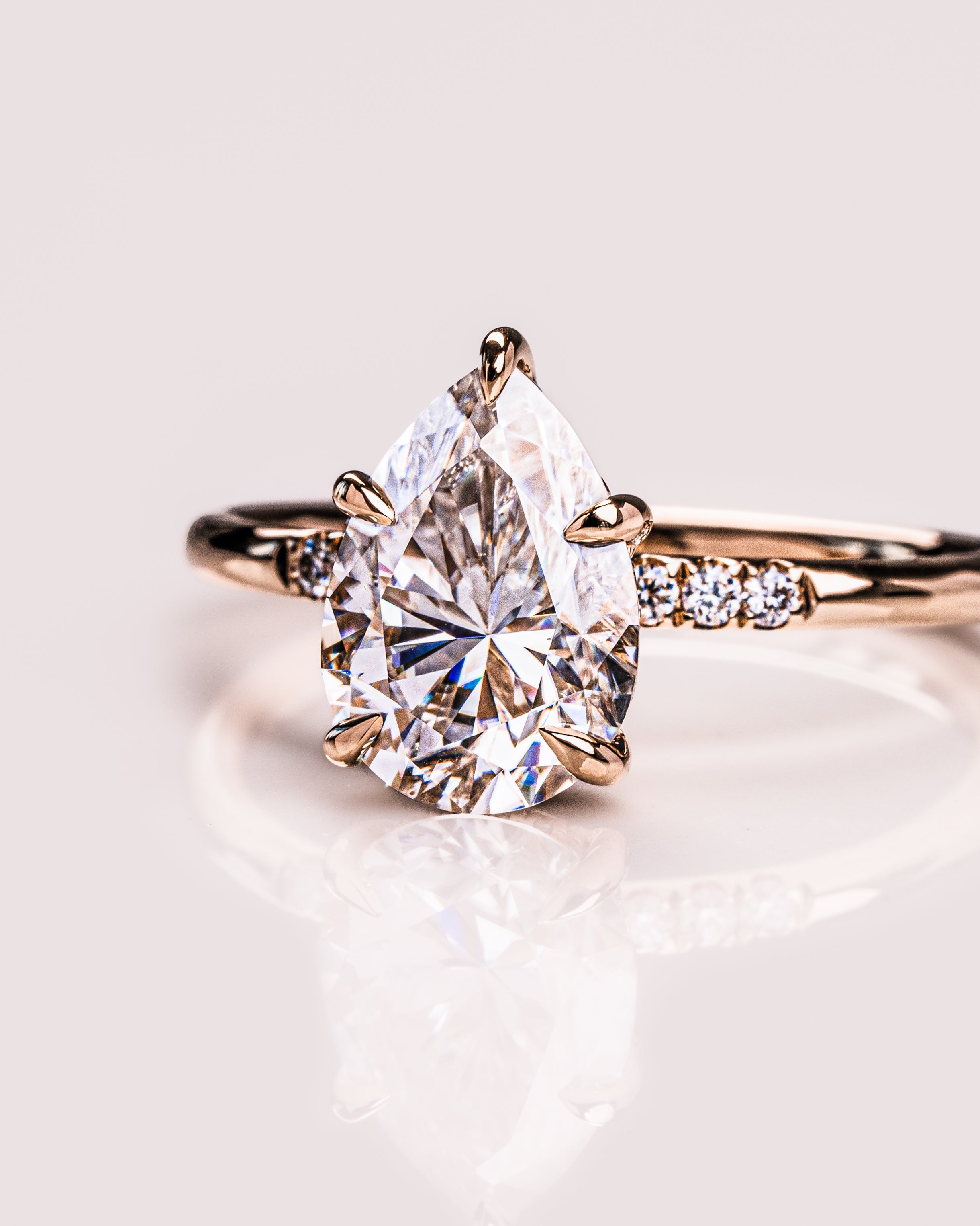 1.93-3.93 CT Pear E/VS2CVD Diamond Hidden Halo Engagement Ring - Camila Brown