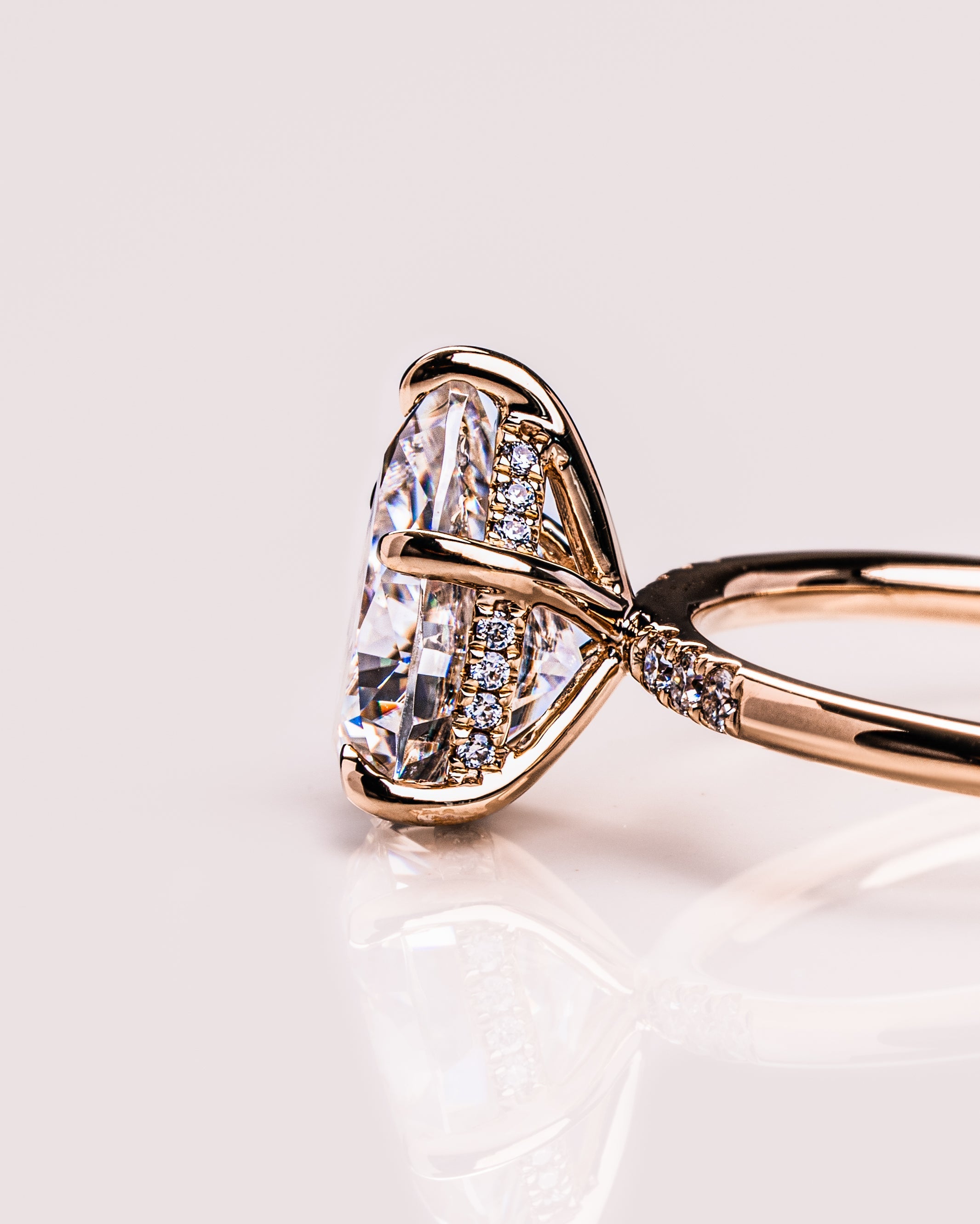 1.93-3.93 CT Pear E/VS2CVD Diamond Hidden Halo Engagement Ring - Camila Brown