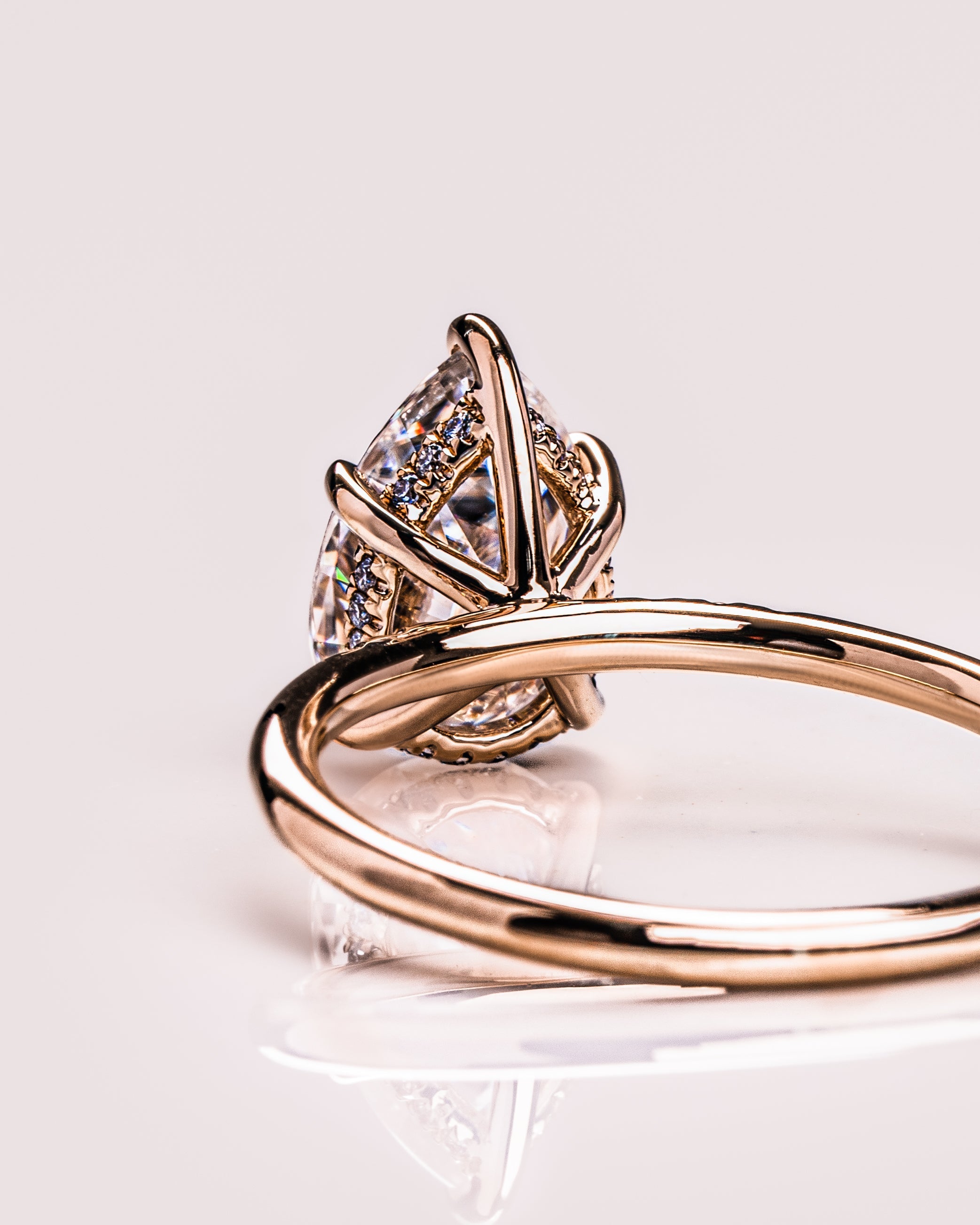 1.93-3.93 CT Pear E/VS2CVD Diamond Hidden Halo Engagement Ring - Camila Brown