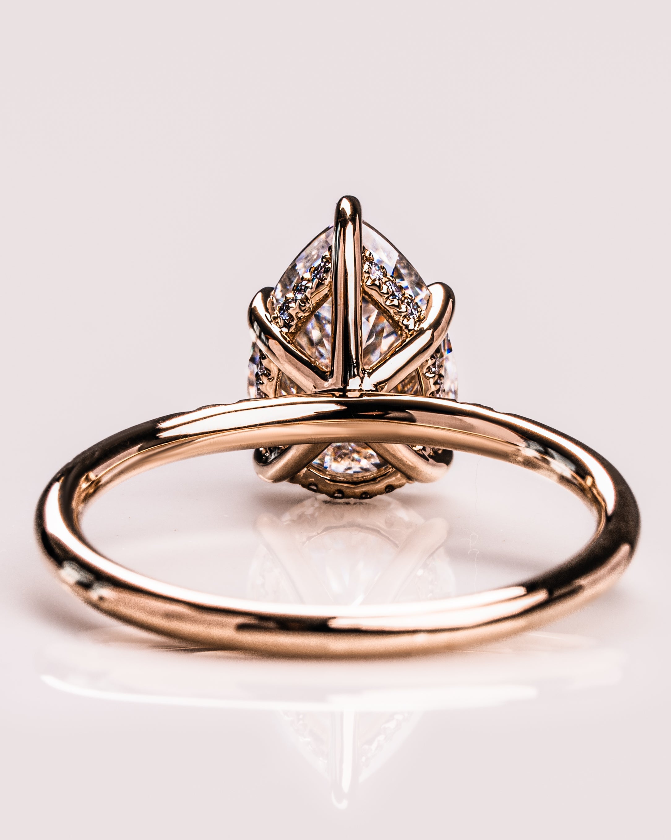 1.93-3.93 CT Pear E/VS2CVD Diamond Hidden Halo Engagement Ring - Camila Brown