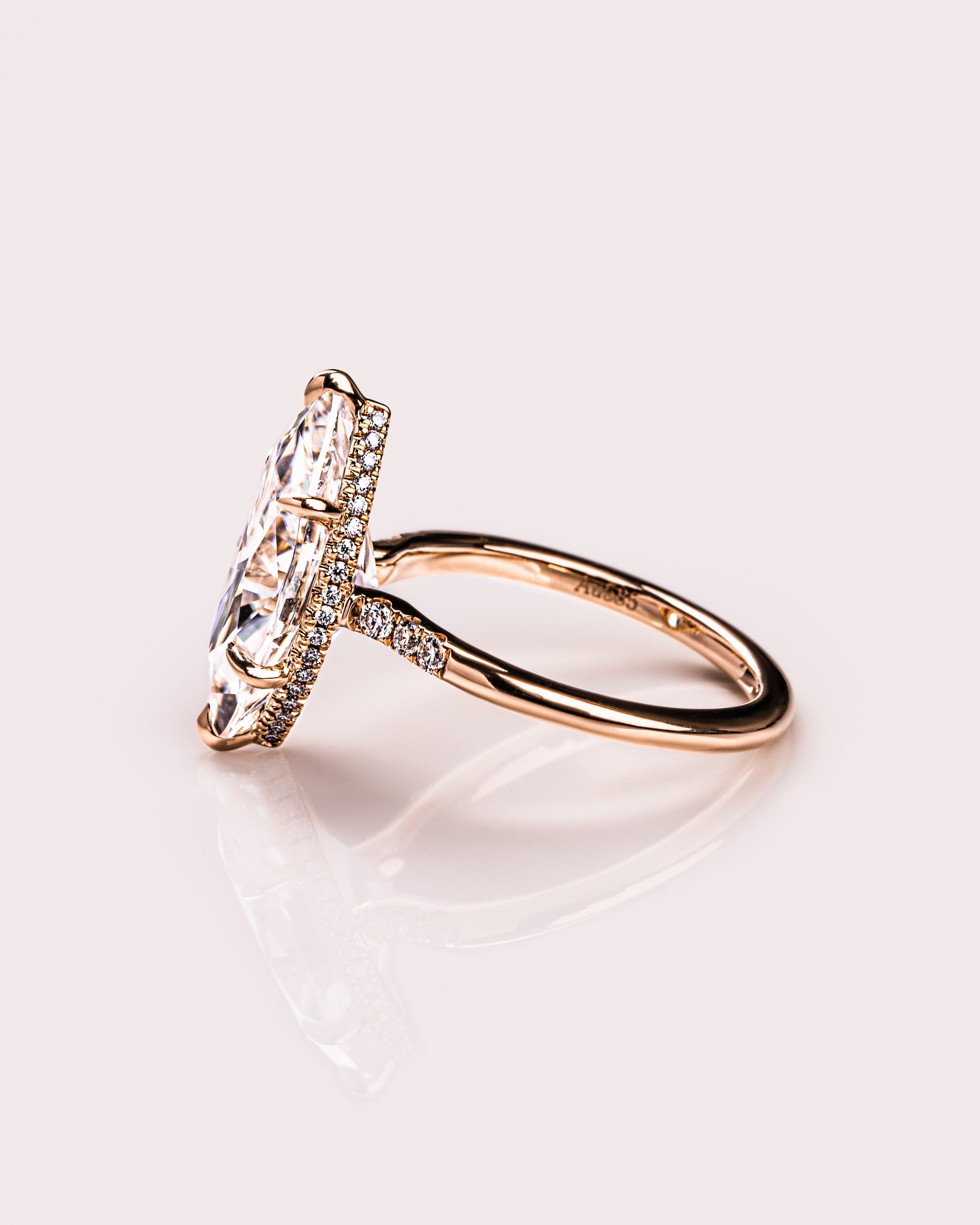 1.48-3.48 CT Marquise E/VS2 CVD Diamond Hidden Halo Engagement Ring - Camila Brown