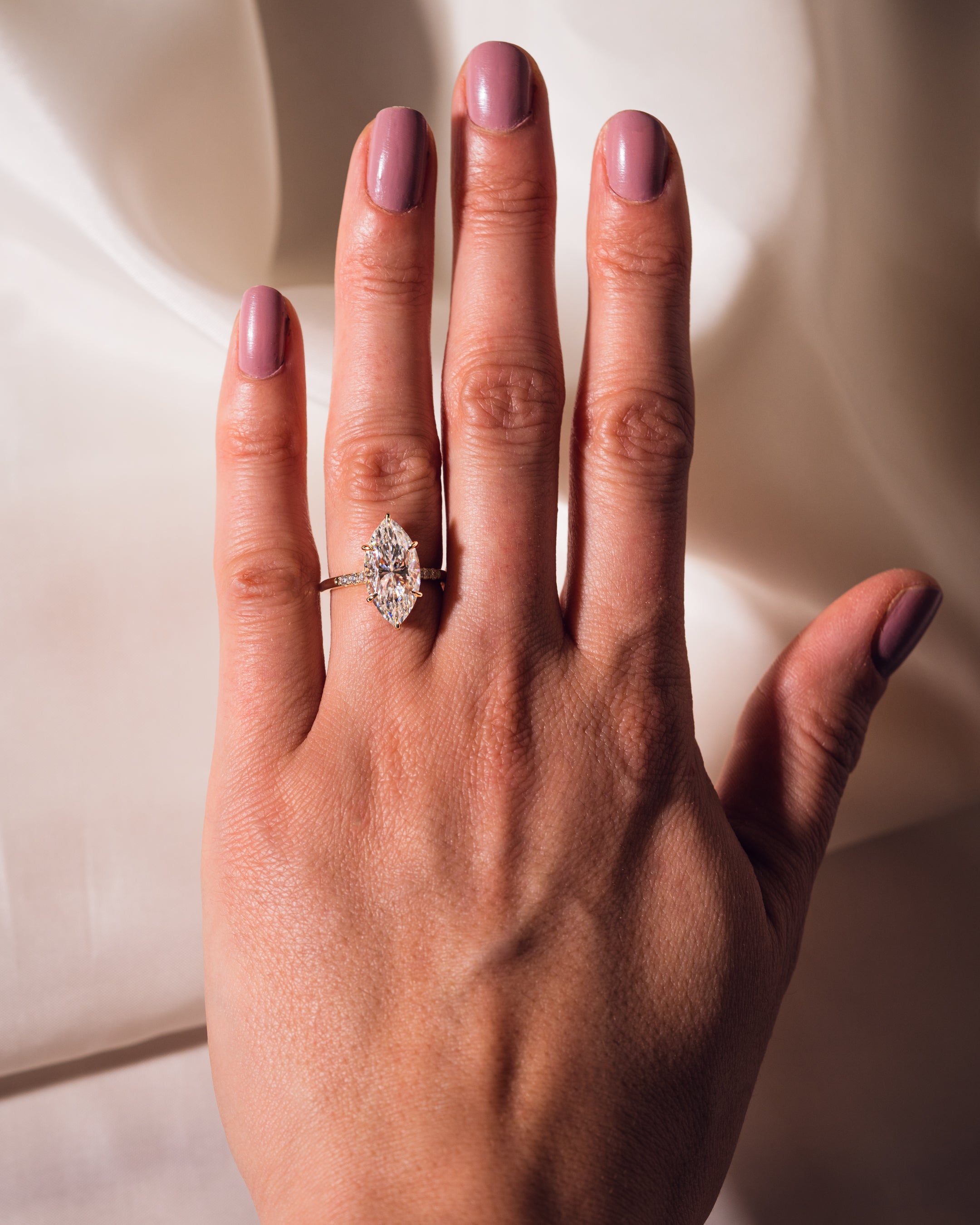 1.48-3.48 CT Marquise E/VS2 CVD Diamond Hidden Halo Engagement Ring - Camila Brown