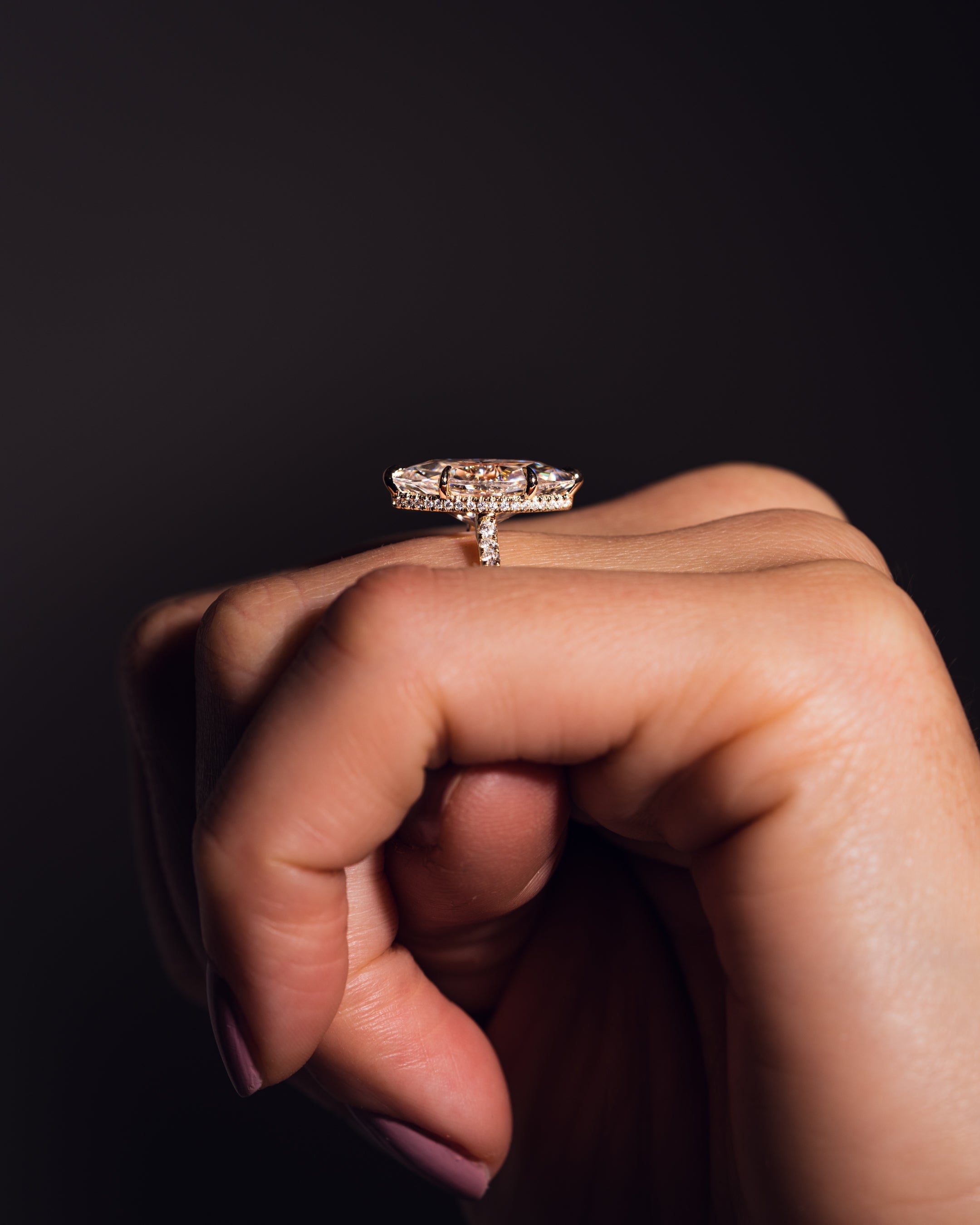 1.48-3.48 CT Marquise E/VS2 CVD Diamond Hidden Halo Engagement Ring - Camila Brown