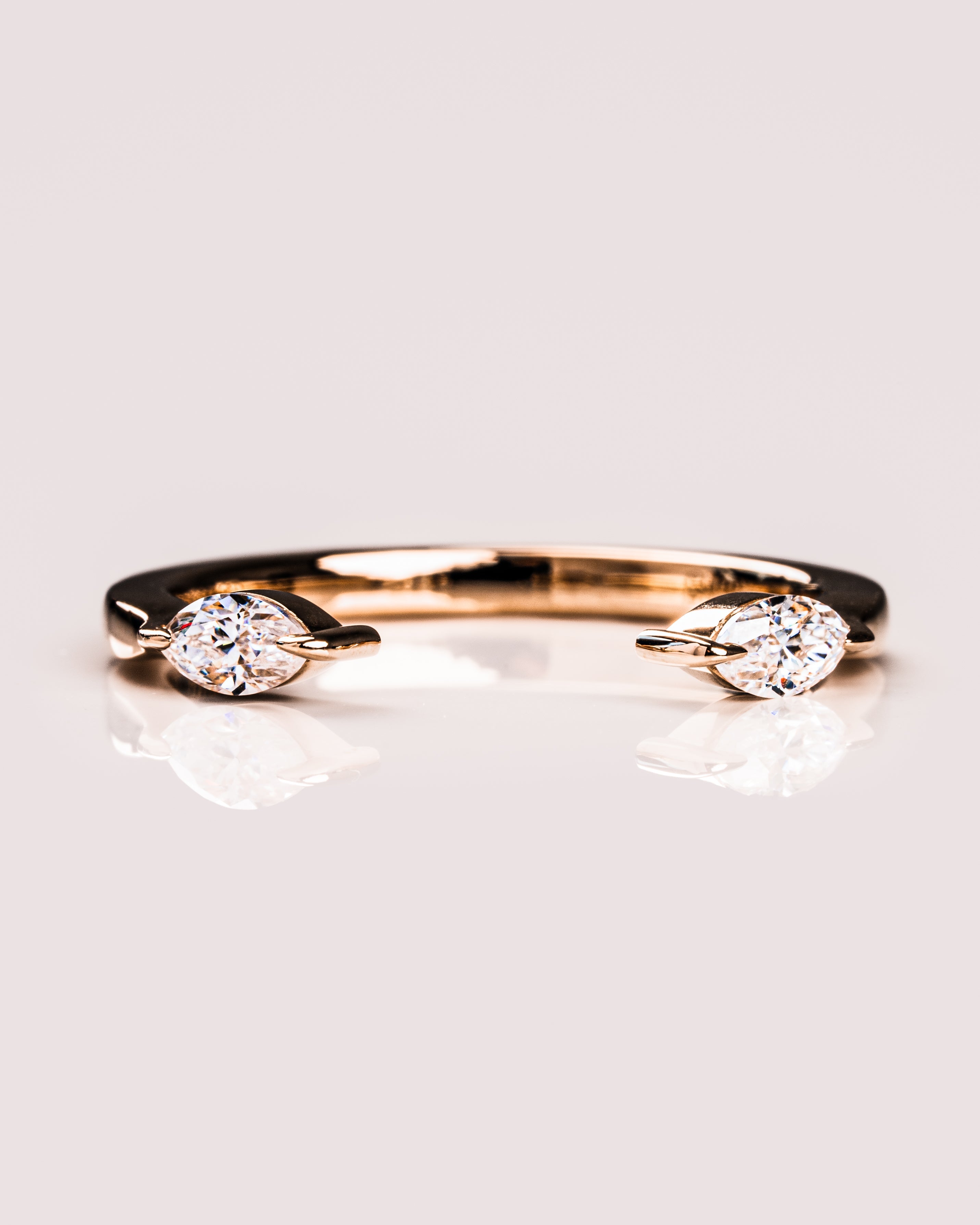 0.34 TCW Marquise CVD Diamond Open Wedding Band - Camila Brown