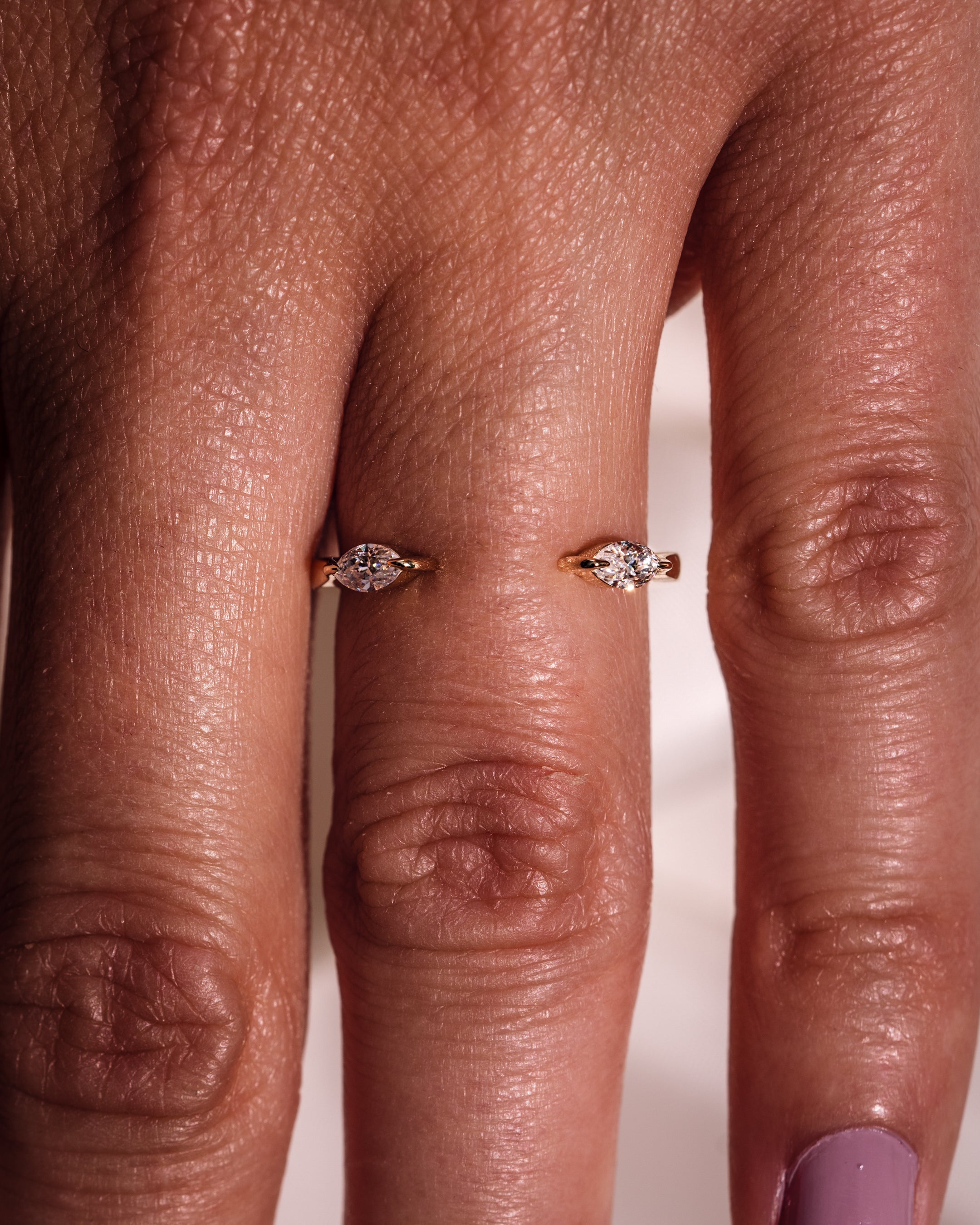 0.34 TCW Marquise CVD Diamond Open Wedding Band - Camila Brown