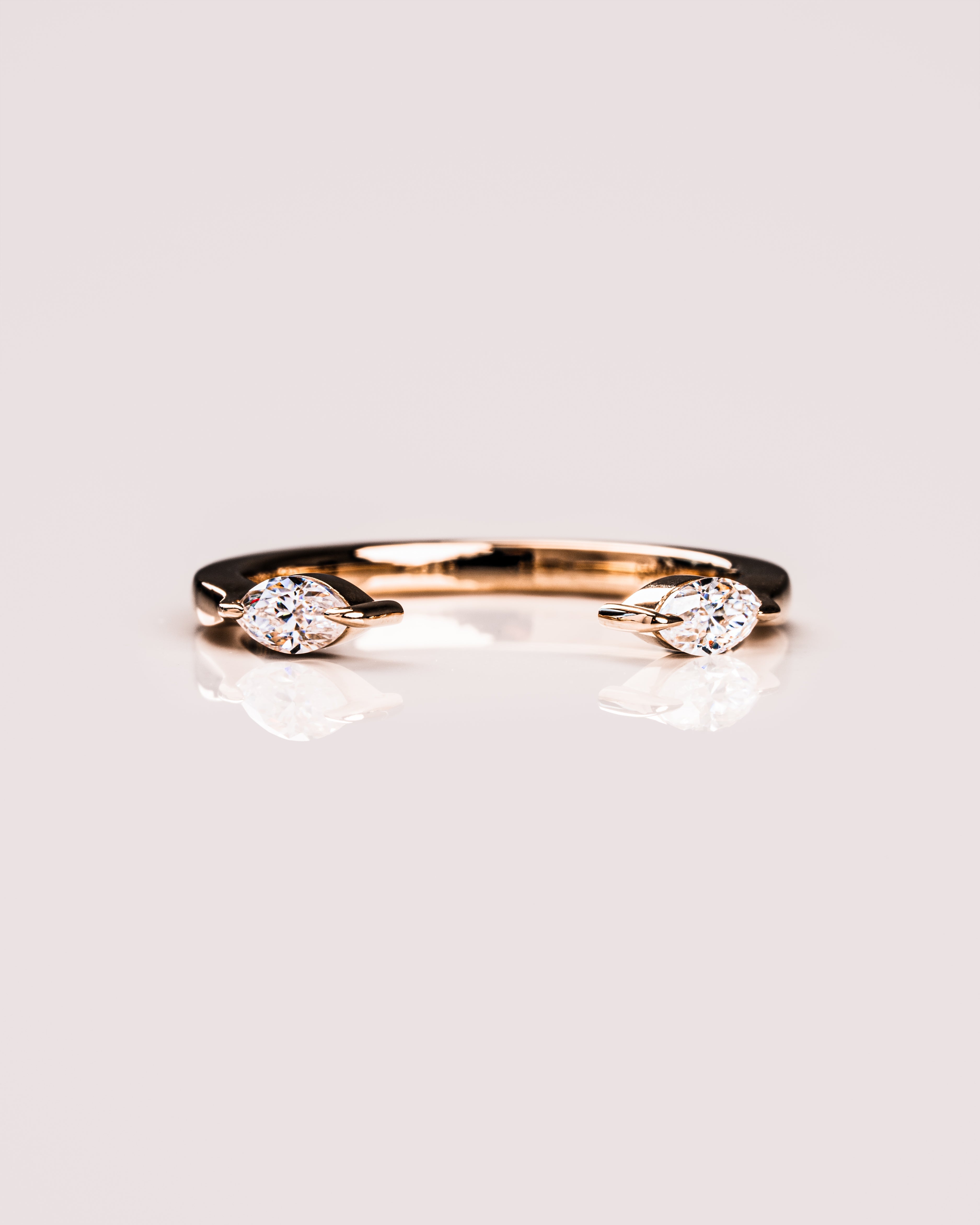 0.34 TCW Marquise CVD Diamond Open Wedding Band - Camila Brown