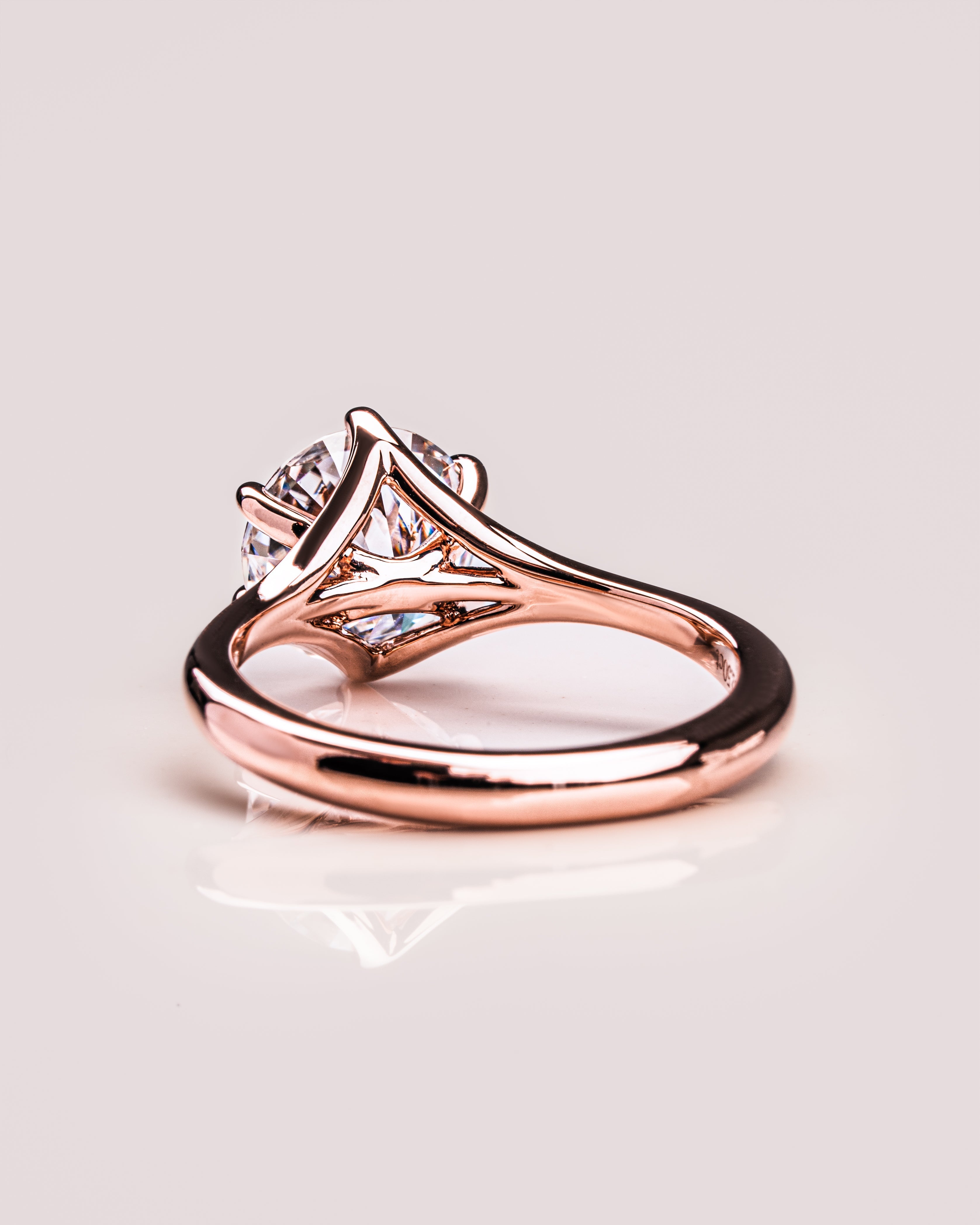 1.90 CT Round F/VS2 CVD Diamond Solitaire Split Shank Style Engagement Ring - Camila Brown