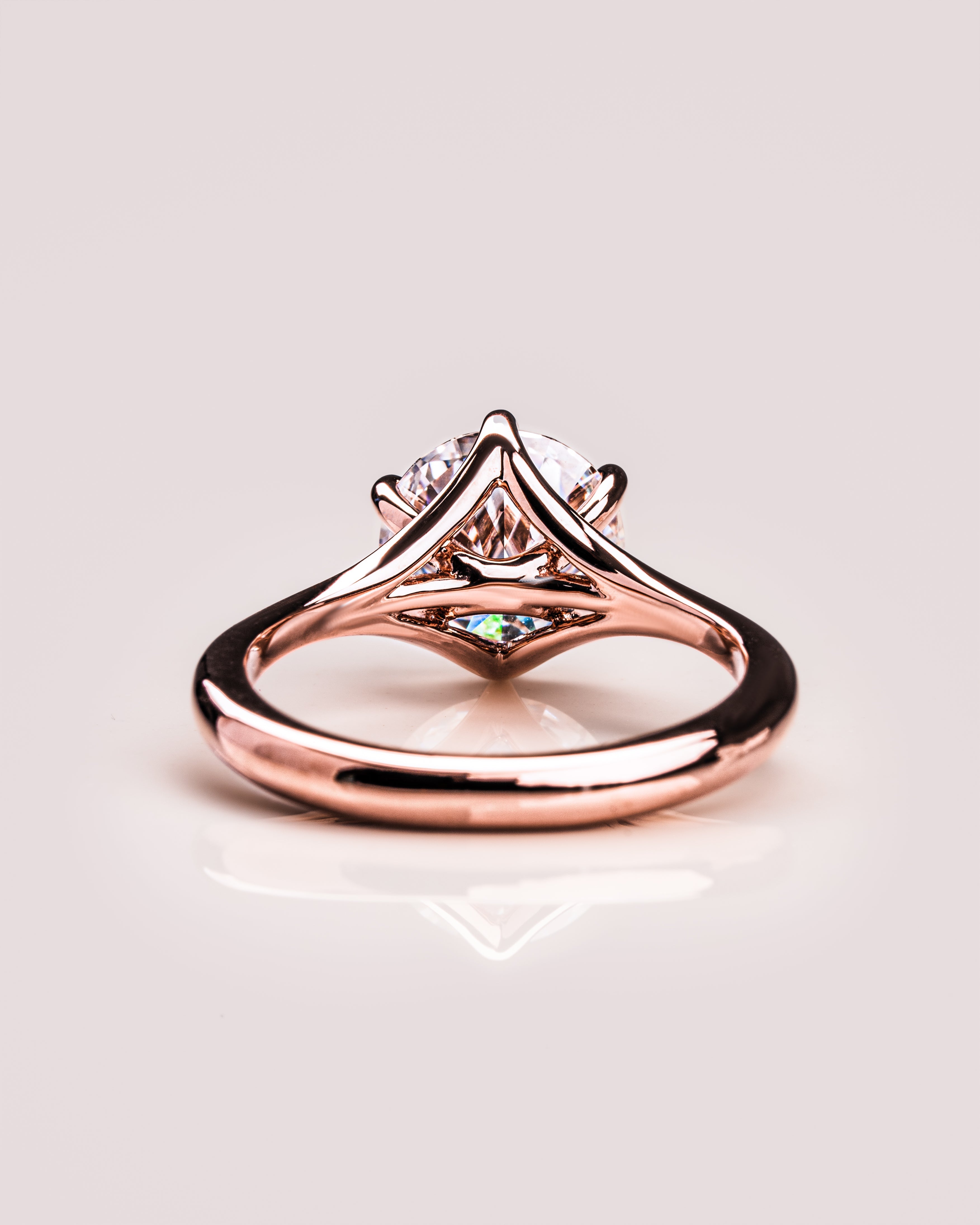 1.90 CT Round F/VS2 CVD Diamond Solitaire Split Shank Style Engagement Ring - Camila Brown