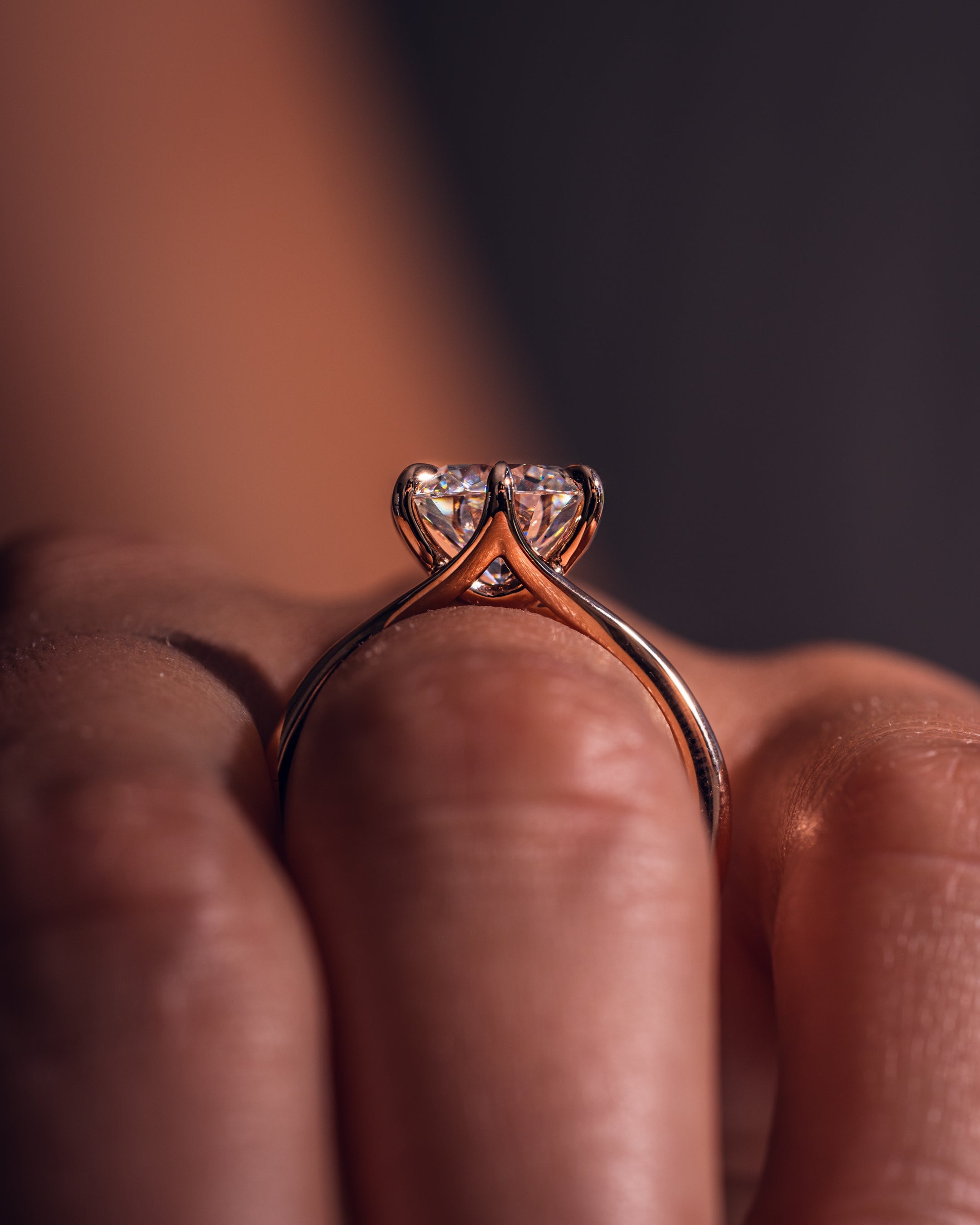 1.90 CT Round F/VS2 CVD Diamond Solitaire Split Shank Style Engagement Ring - Camila Brown