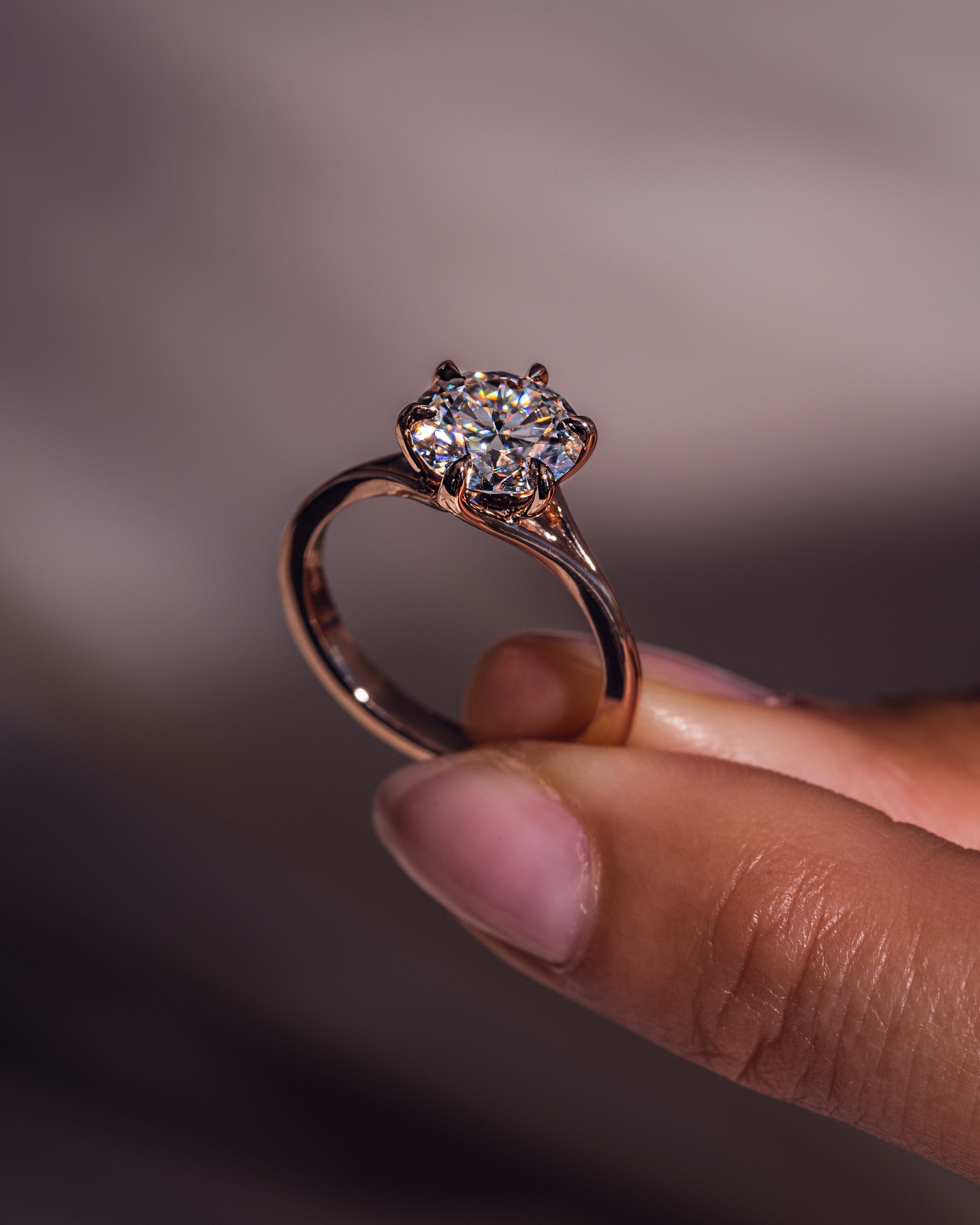 1.90 CT Round F/VS2 CVD Diamond Solitaire Split Shank Style Engagement Ring - Camila Brown