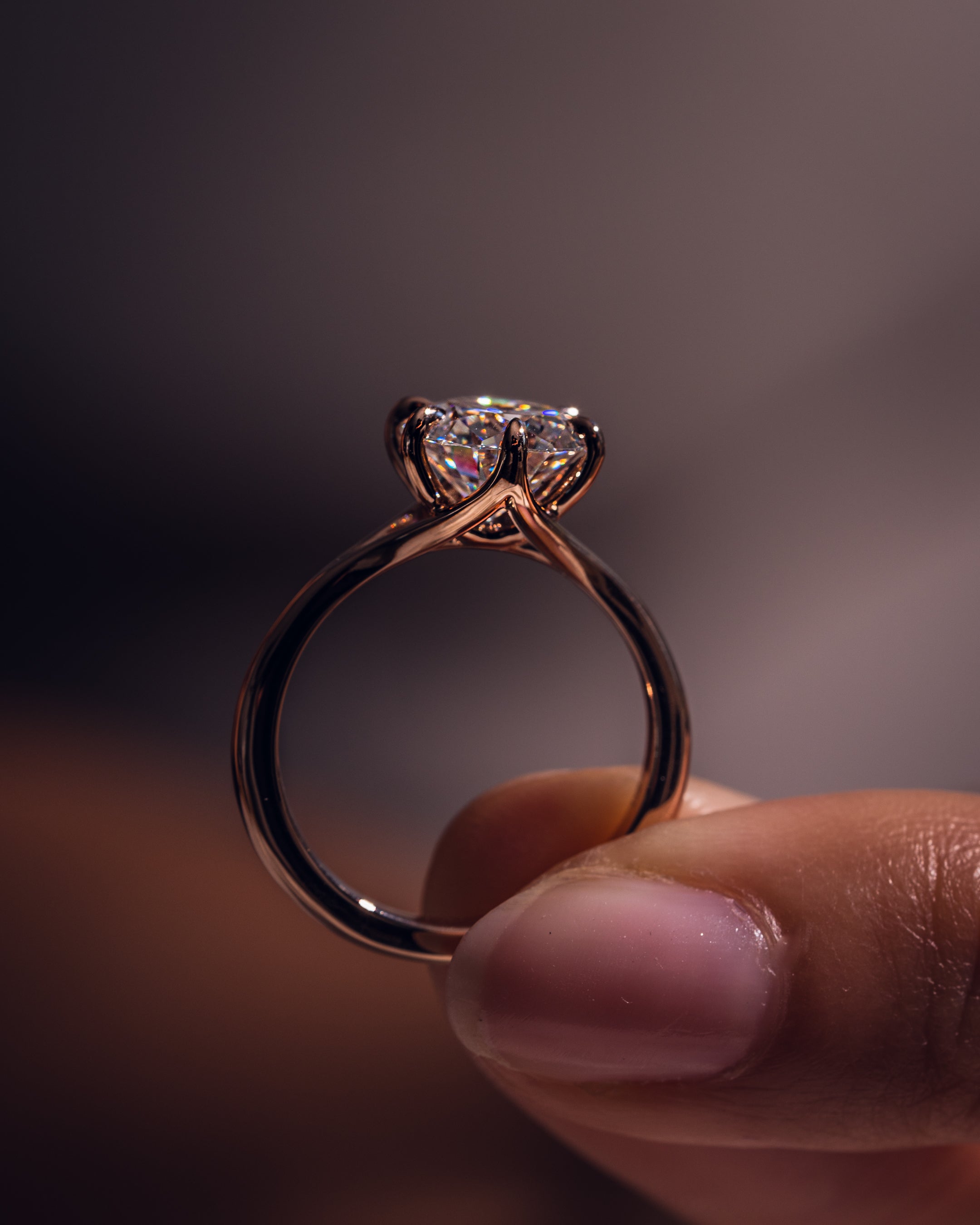 1.90 CT Round F/VS2 CVD Diamond Solitaire Split Shank Style Engagement Ring - Camila Brown