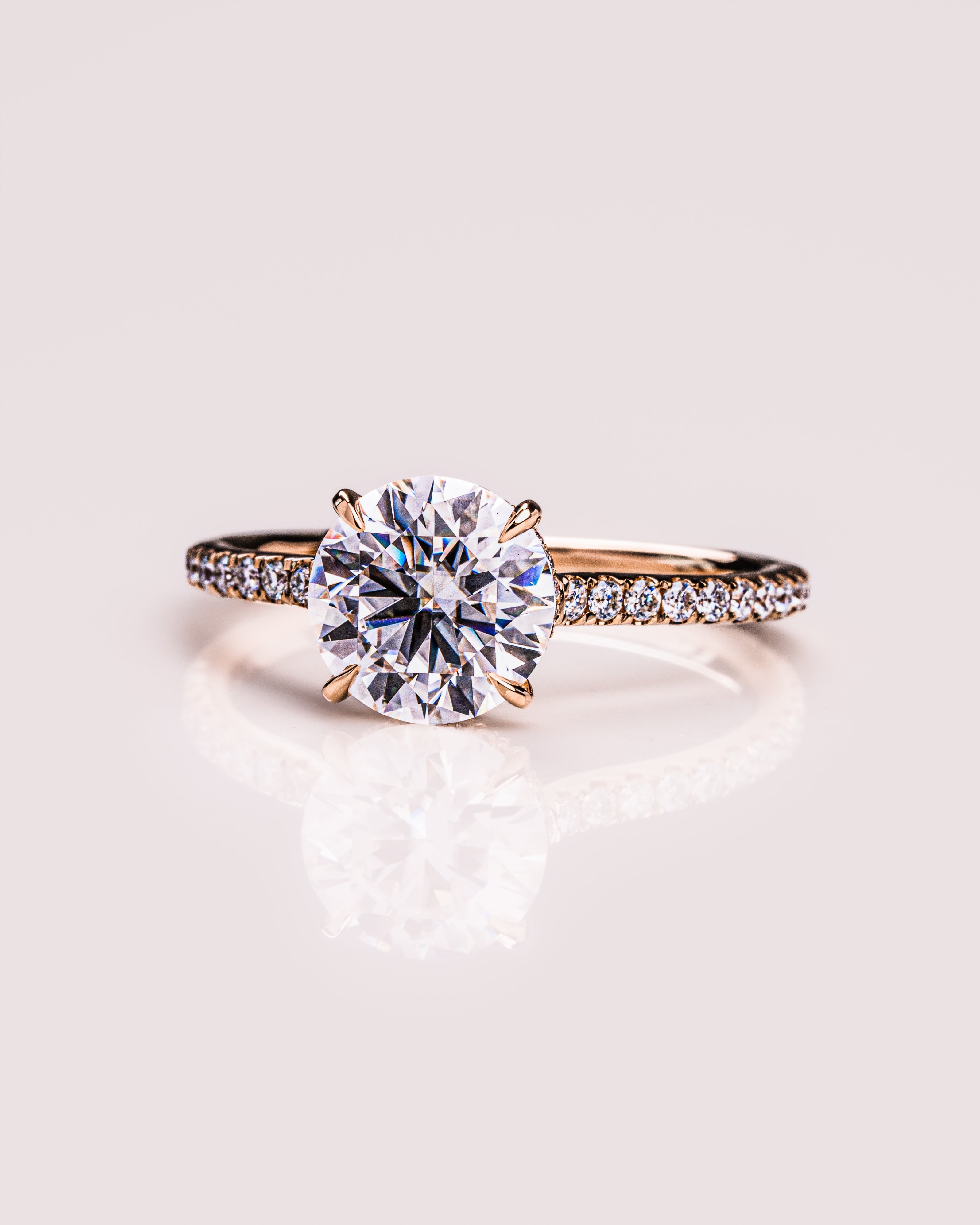 1.26 - 3.25 CT Round E/VS1 CVD Diamond Hidden Halo Engagement Ring - Camila Brown