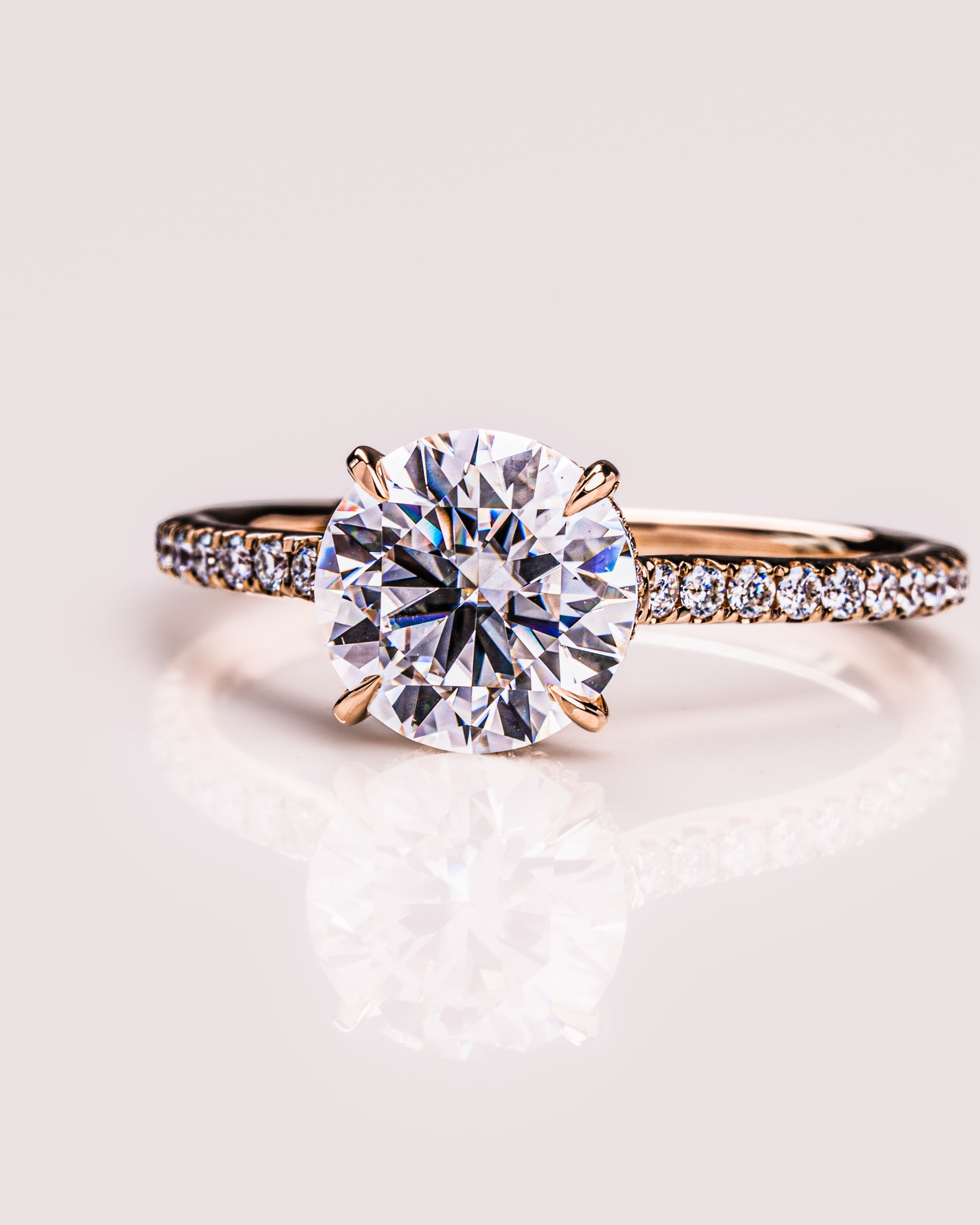 1.26 - 3.25 CT Round E/VS1 CVD Diamond Hidden Halo Engagement Ring - Camila Brown