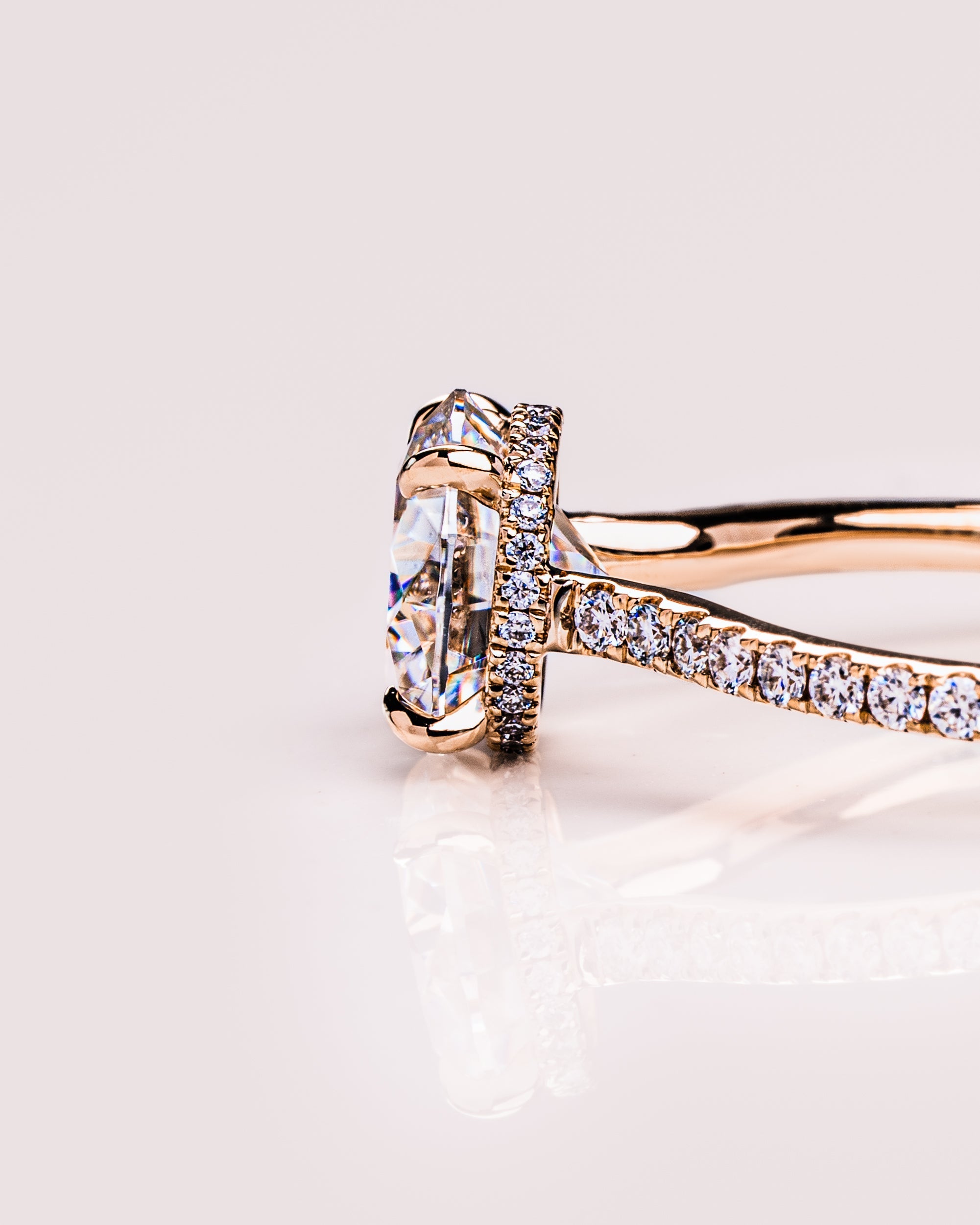 1.26 - 3.25 CT Round E/VS1 CVD Diamond Hidden Halo Engagement Ring - Camila Brown