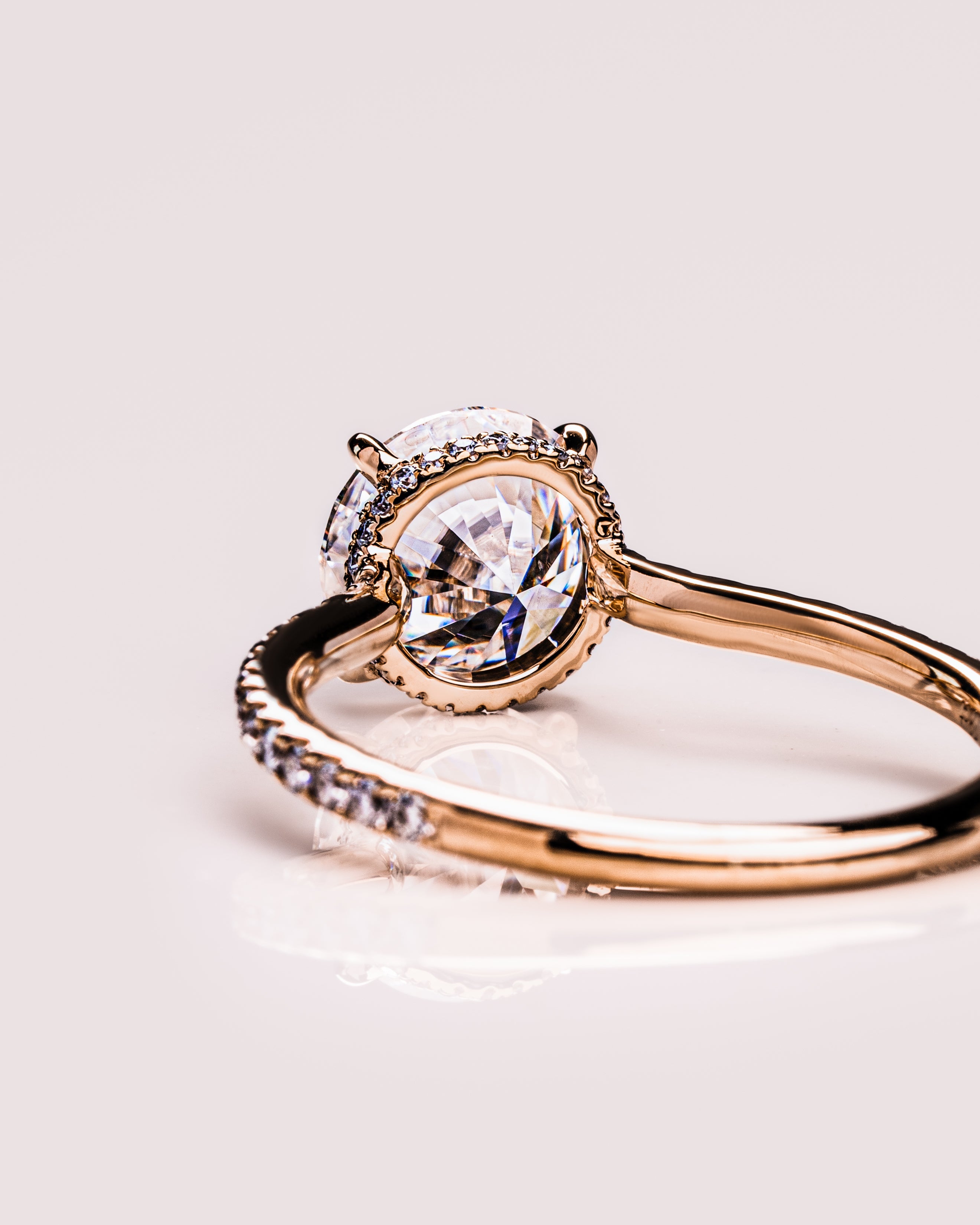 1.26 - 3.25 CT Round E/VS1 CVD Diamond Hidden Halo Engagement Ring - Camila Brown