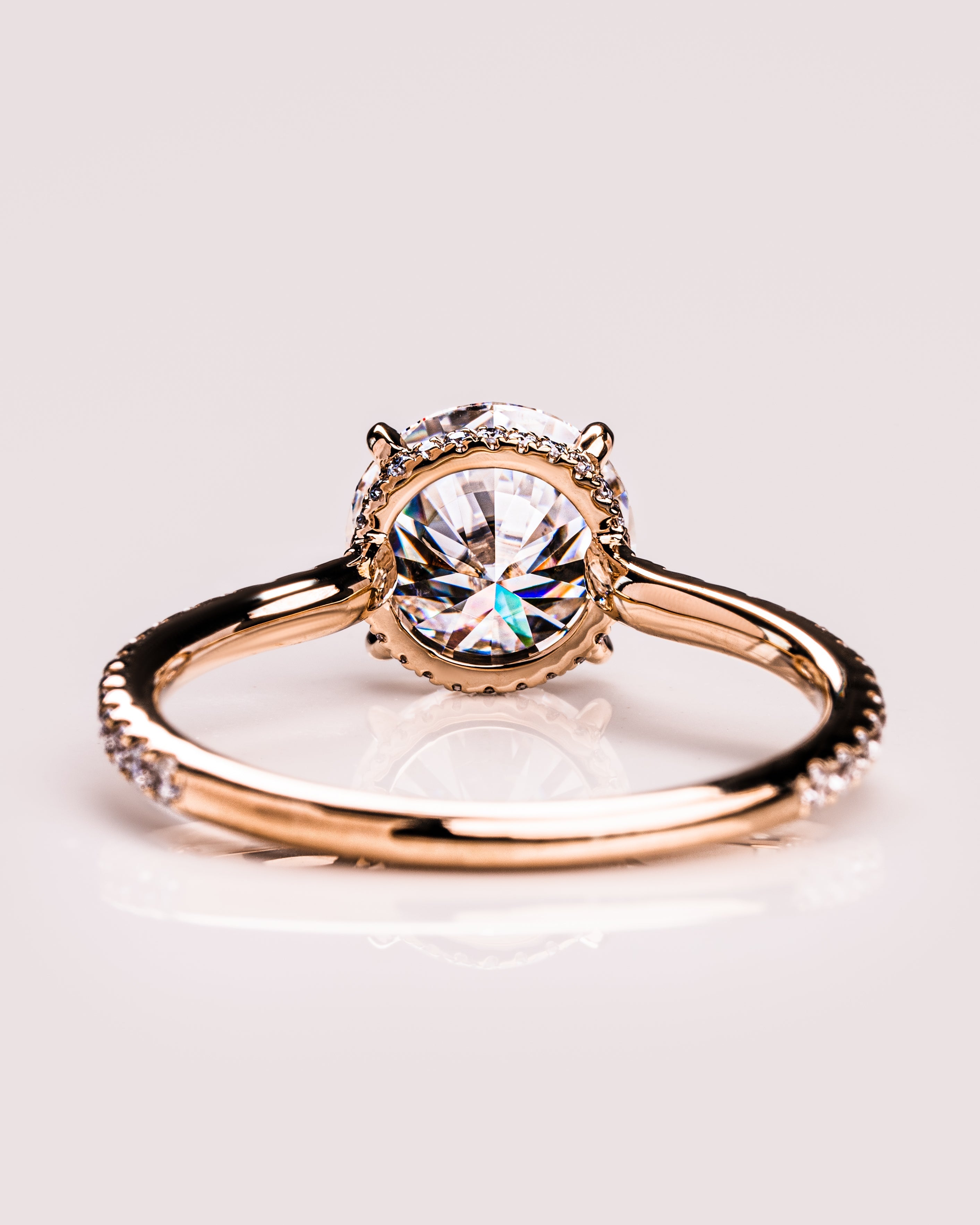 1.26 - 3.25 CT Round E/VS1 CVD Diamond Hidden Halo Engagement Ring - Camila Brown