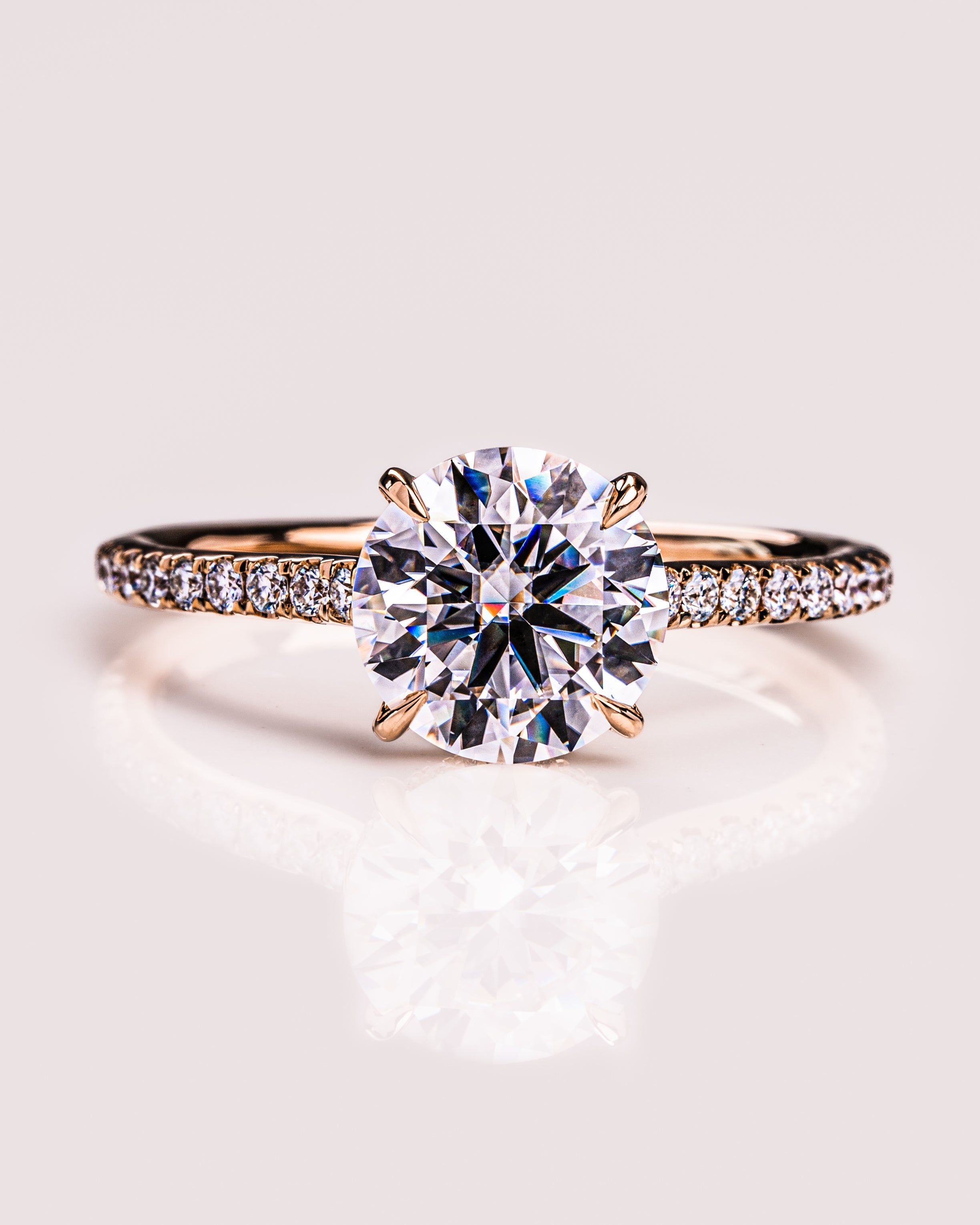 1.26 - 3.25 CT Round E/VS1 CVD Diamond Hidden Halo Engagement Ring - Camila Brown