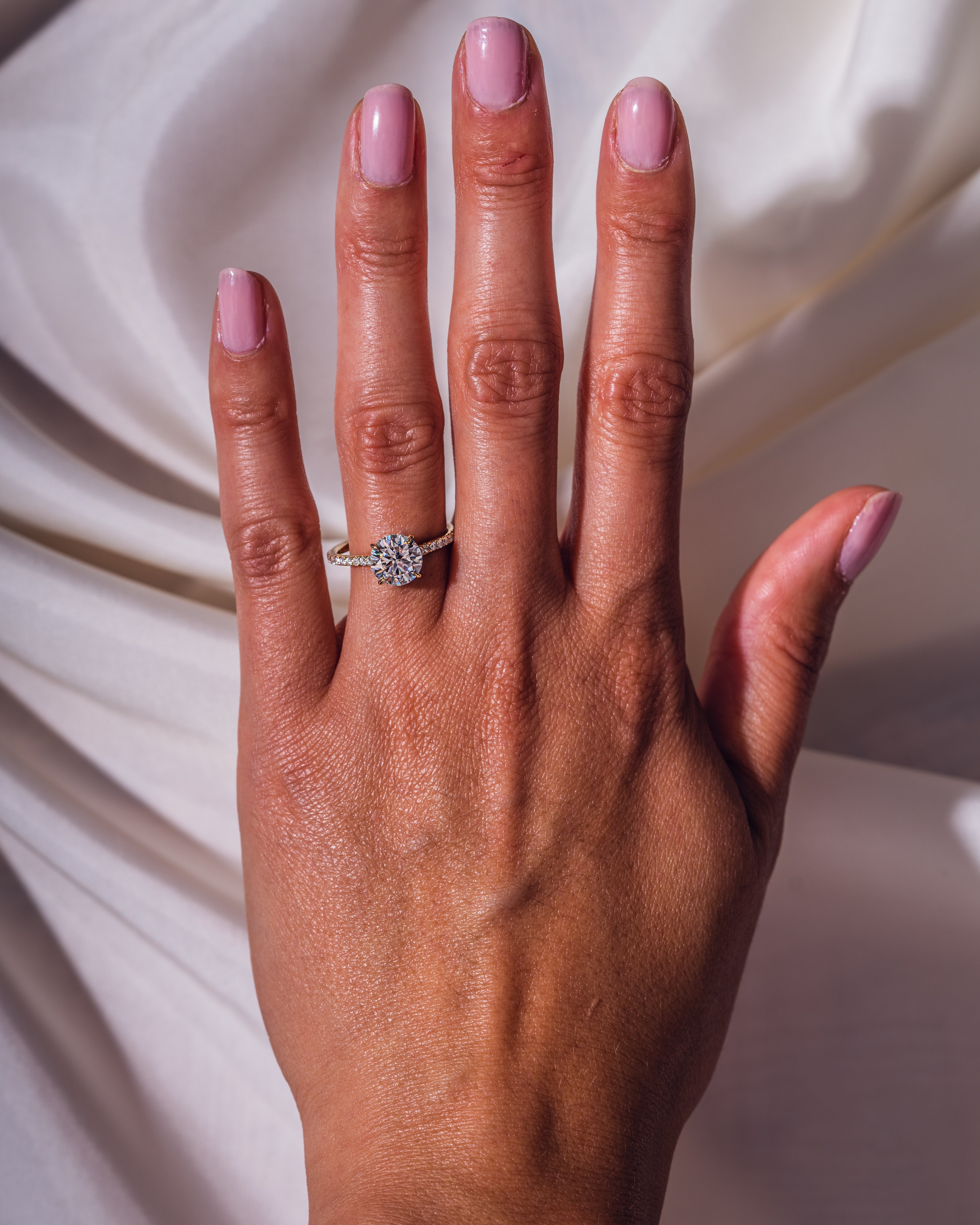 1.26 - 3.25 CT Round E/VS1 CVD Diamond Hidden Halo Engagement Ring - Camila Brown