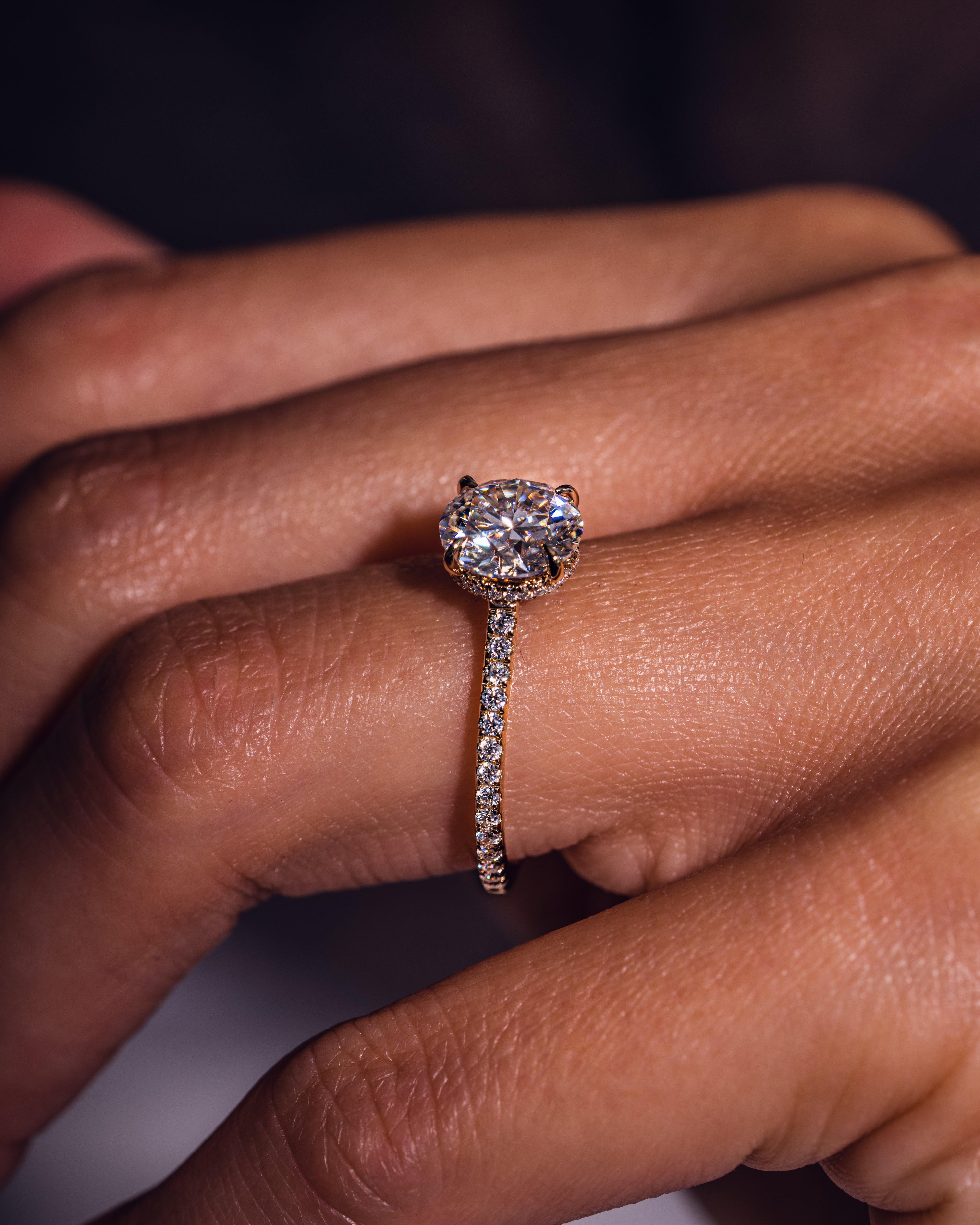 1.26 - 3.25 CT Round E/VS1 CVD Diamond Hidden Halo Engagement Ring - Camila Brown