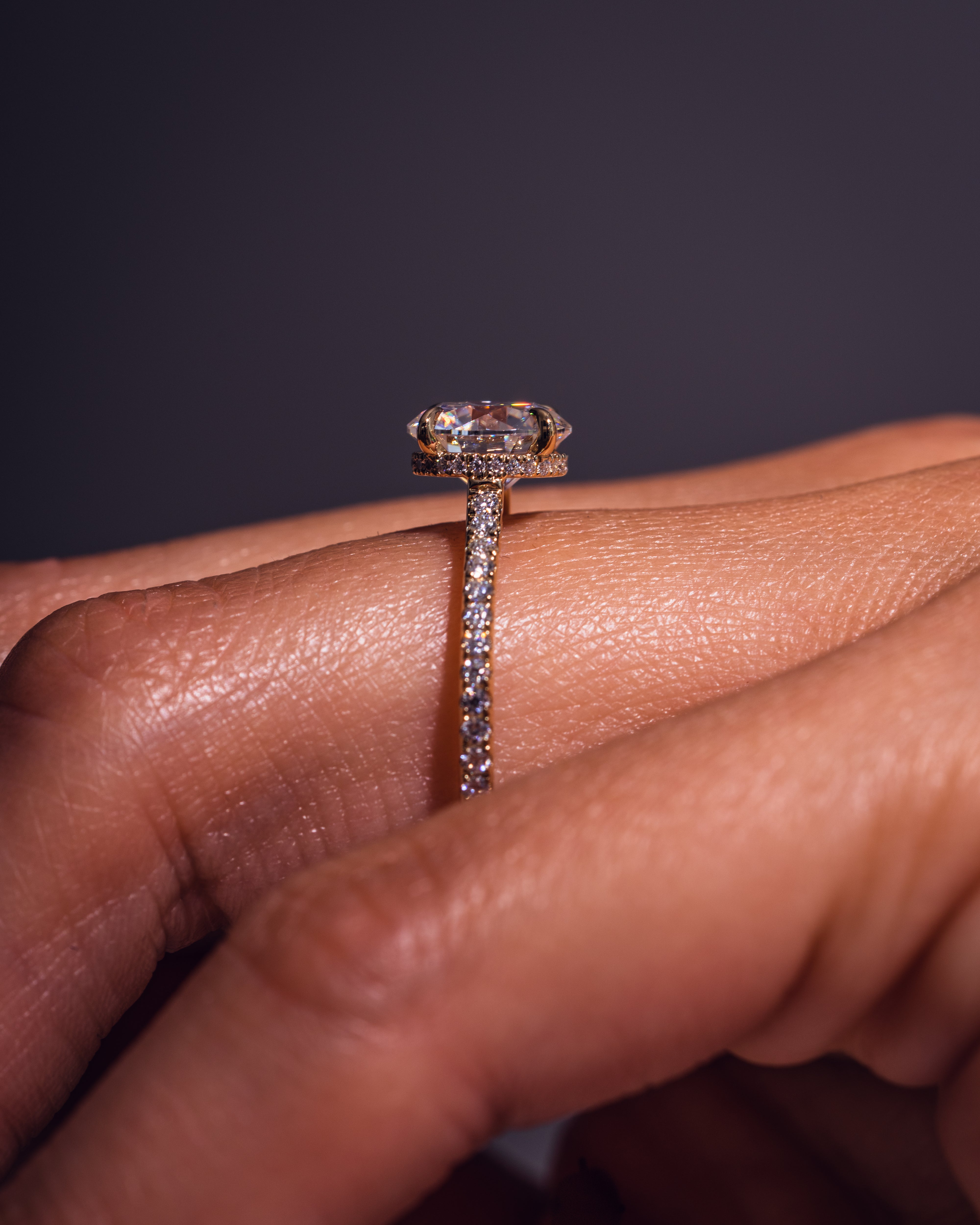 1.26 - 3.25 CT Round E/VS1 CVD Diamond Hidden Halo Engagement Ring - Camila Brown