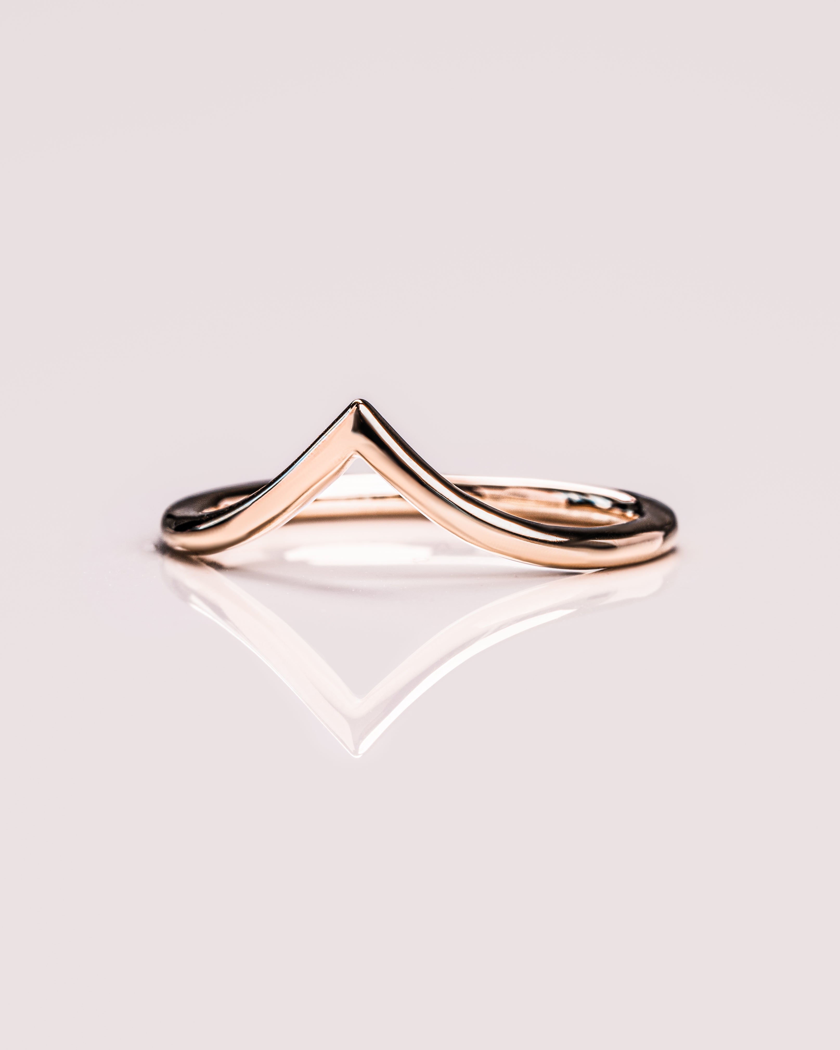 V Shaped Stacking Plain Curved Wedding Band - Camila Brown