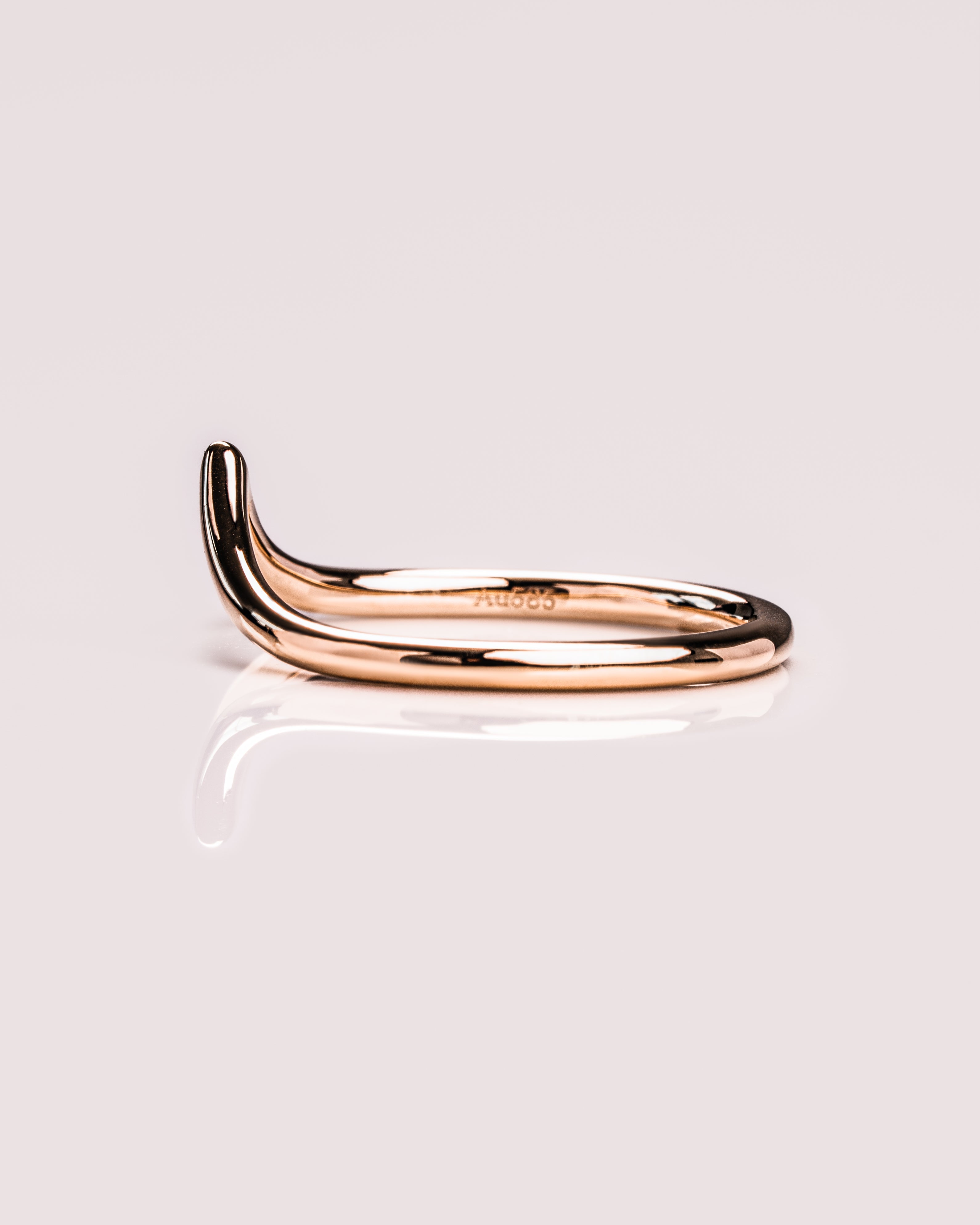 V Shaped Stacking Plain Curved Wedding Band - Camila Brown