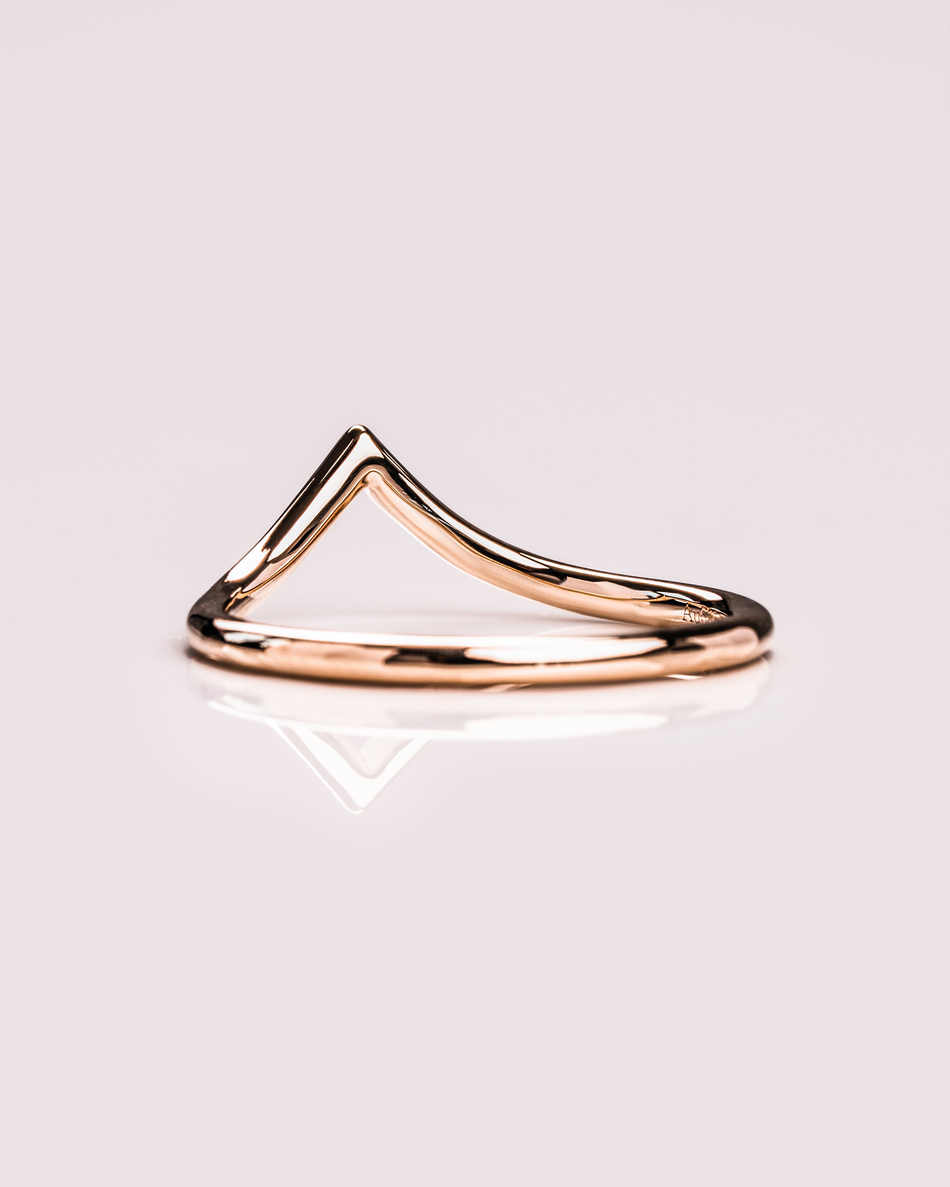 V Shaped Stacking Plain Curved Wedding Band - Camila Brown