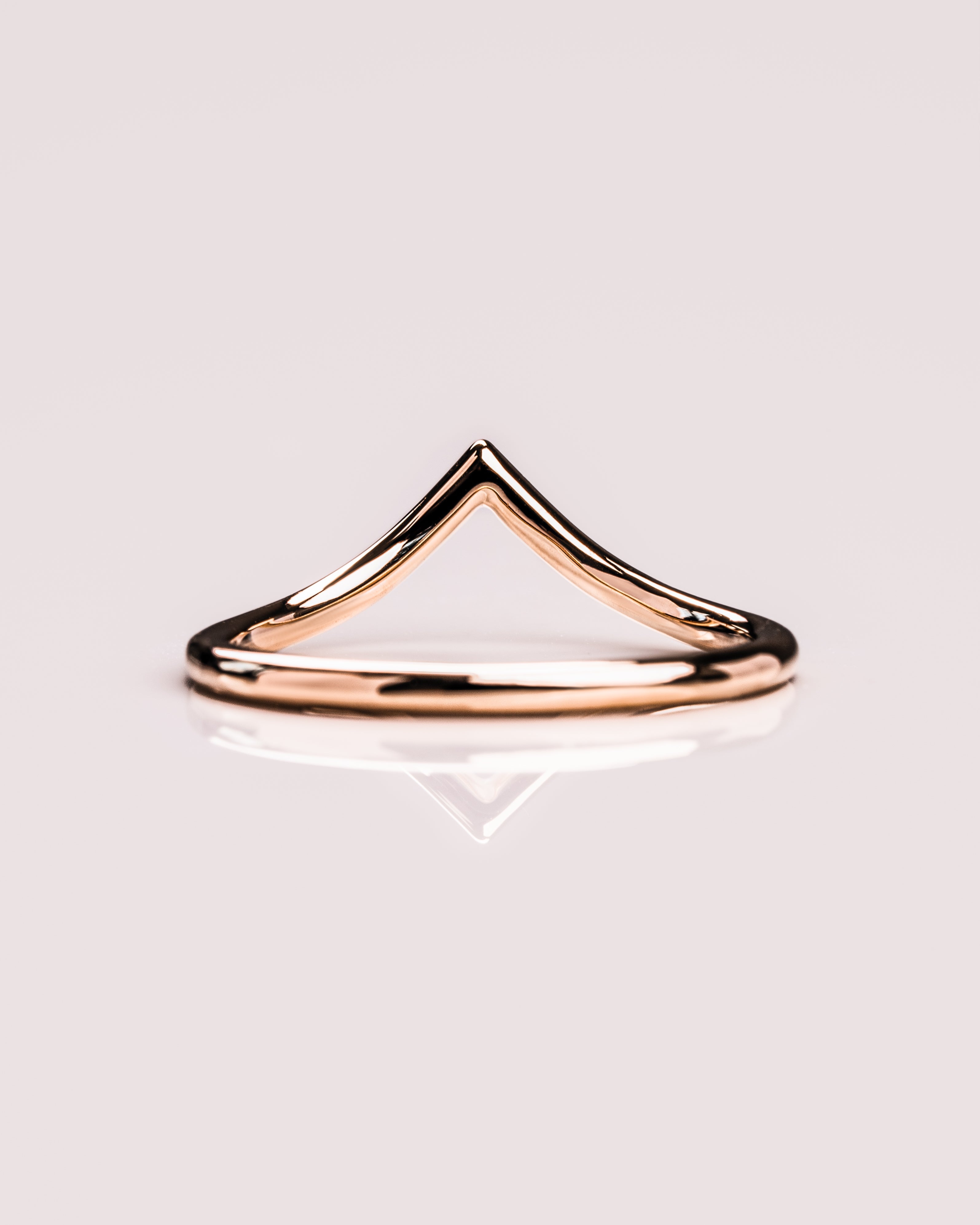 V Shaped Stacking Plain Curved Wedding Band - Camila Brown