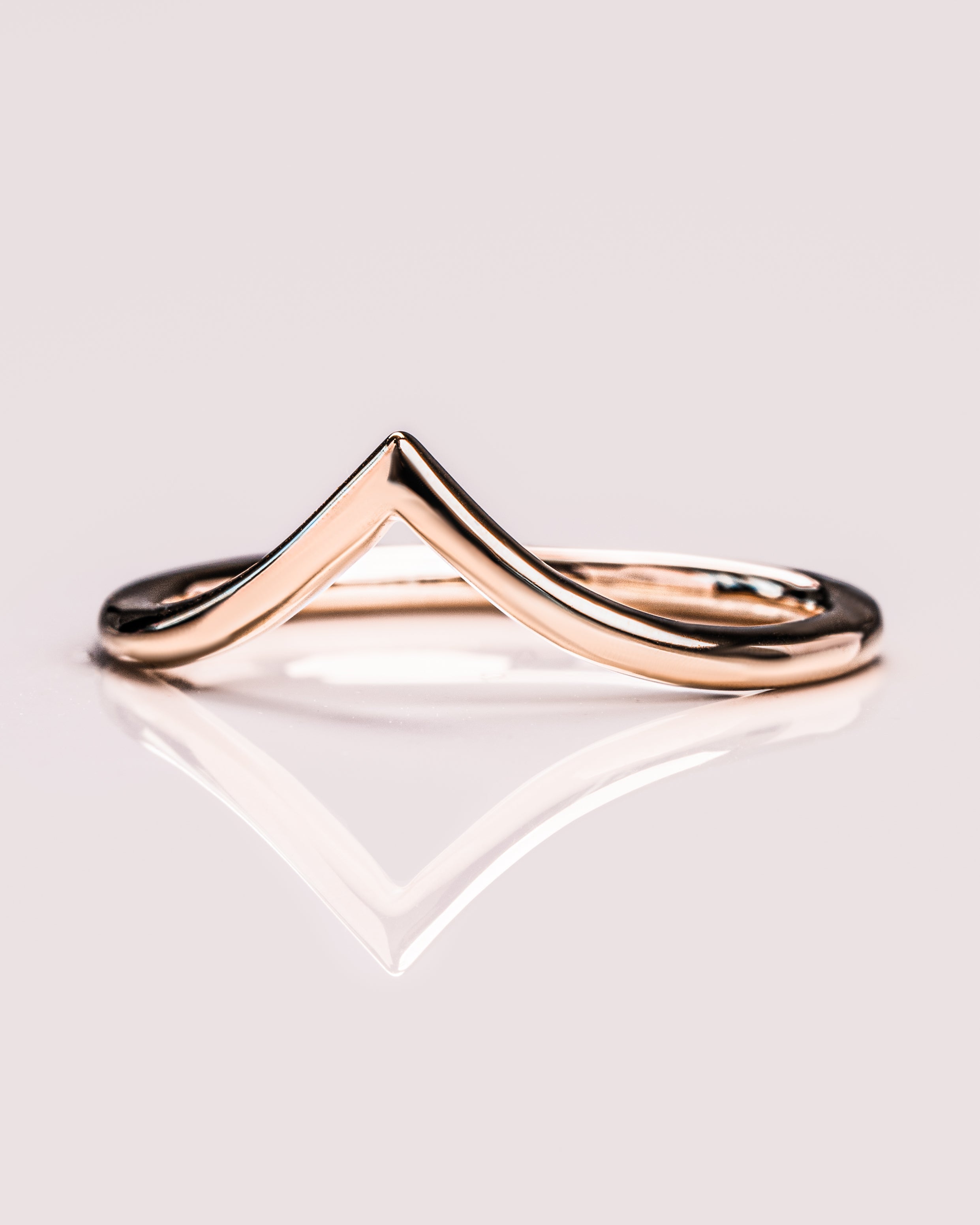 V Shaped Stacking Plain Curved Wedding Band - Camila Brown