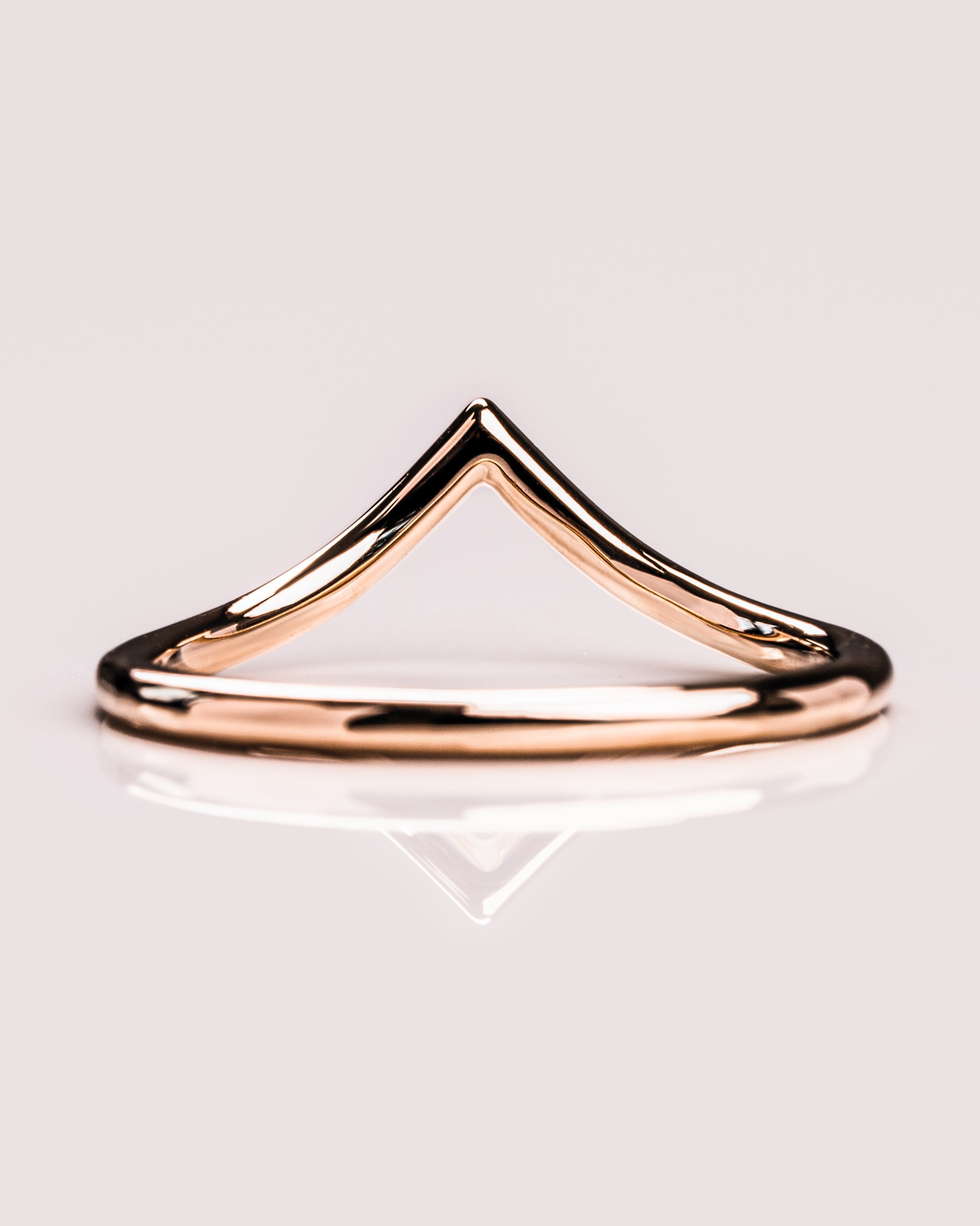 V Shaped Stacking Plain Curved Wedding Band - Camila Brown