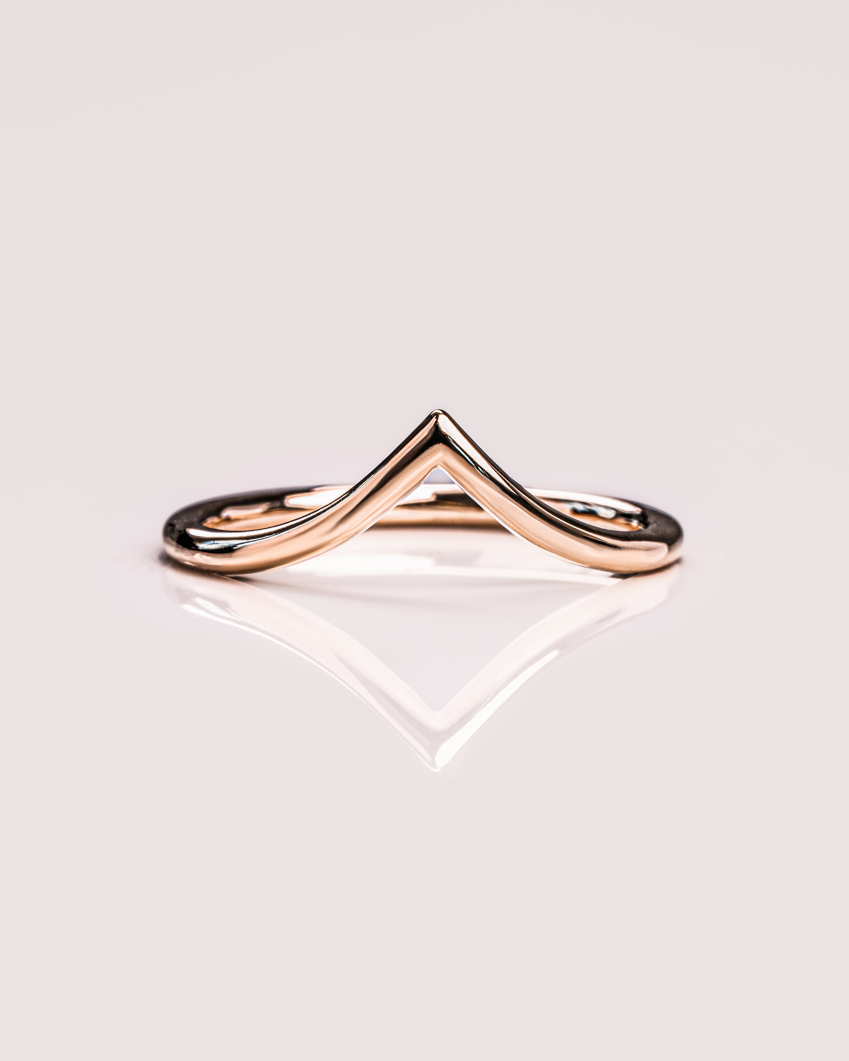 V Shaped Stacking Plain Curved Wedding Band - Camila Brown