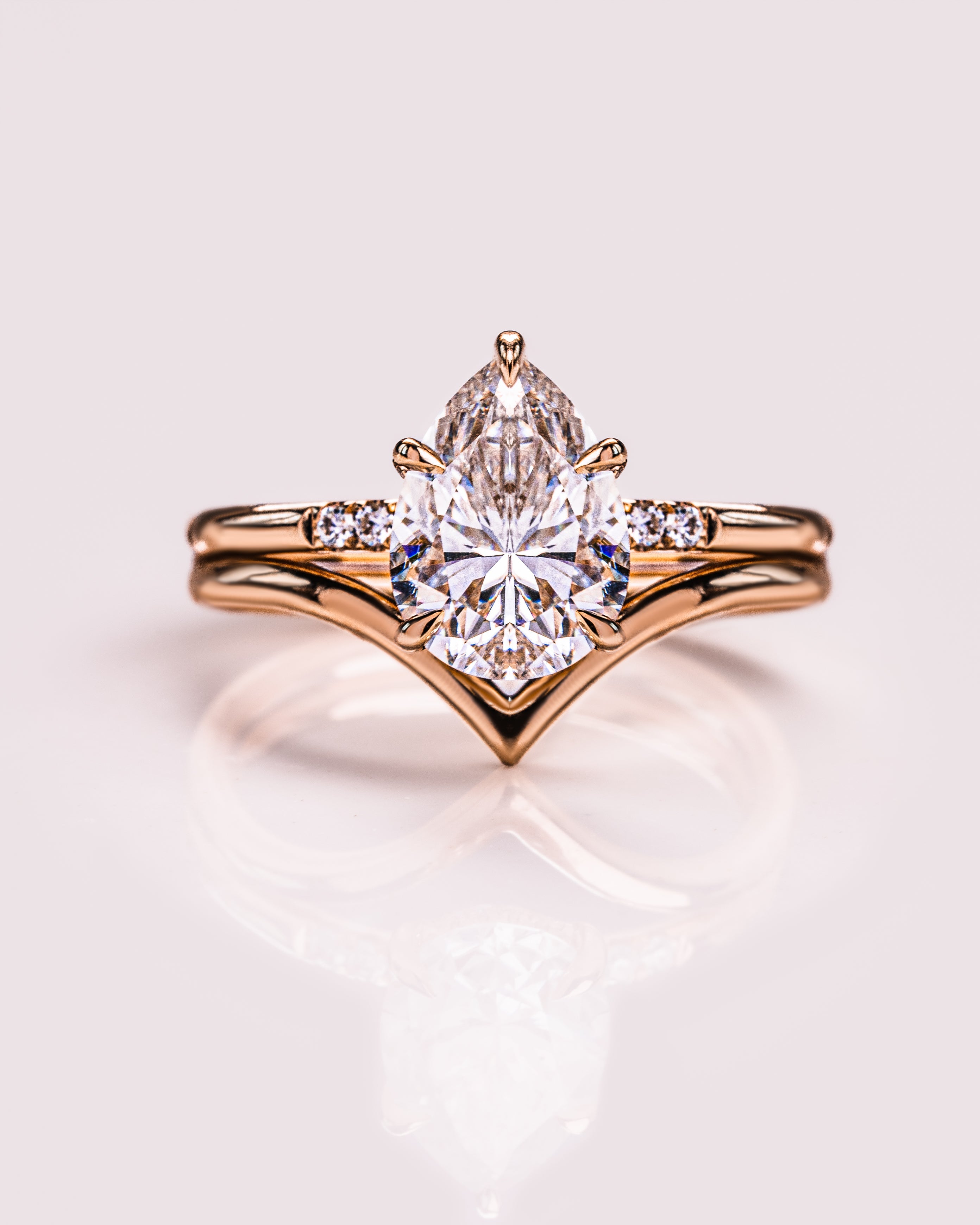 V Shaped Stacking Plain Curved Wedding Band - Camila Brown