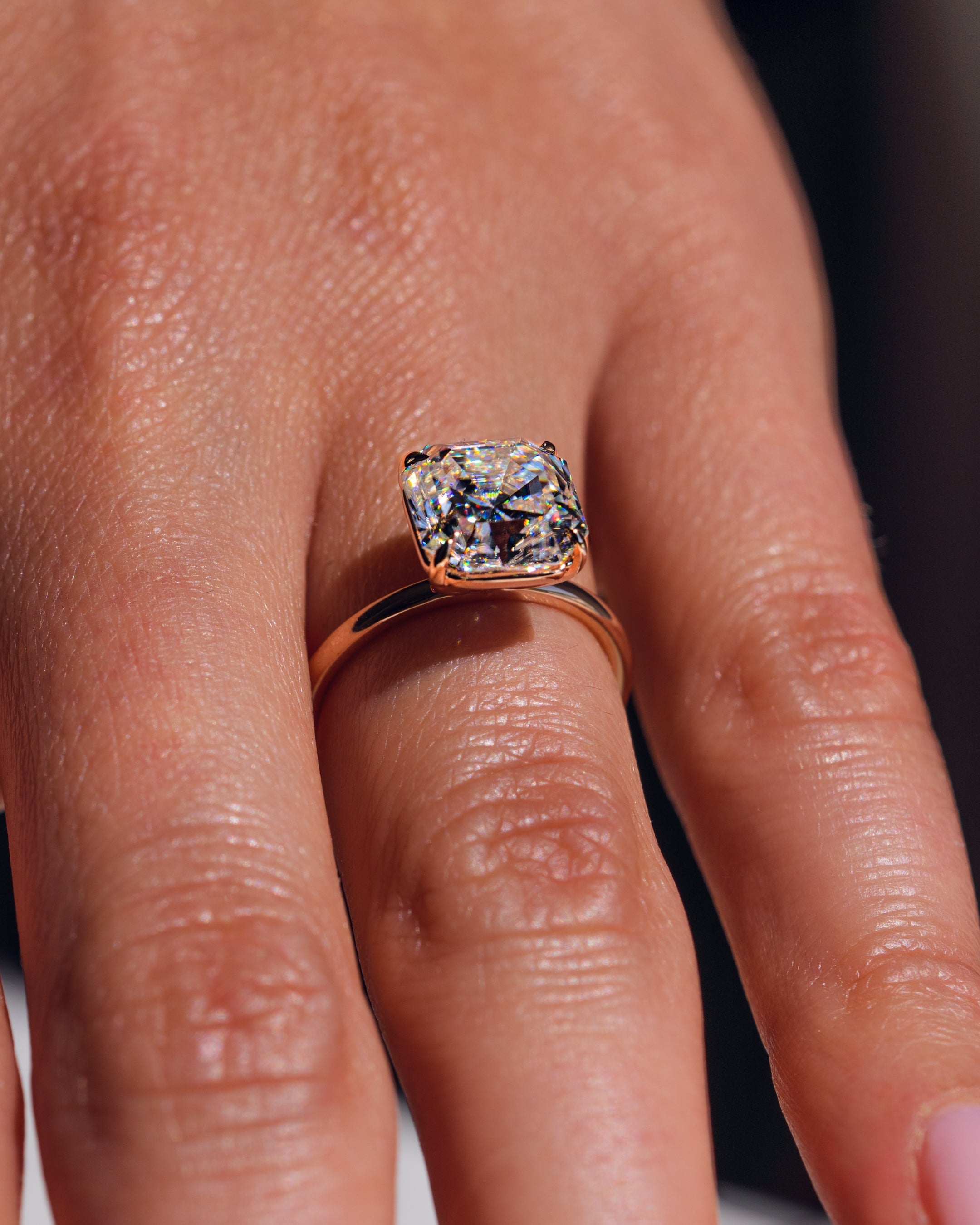 1.20-3.20 CT Asscher F/VS2 CVD Diamond Solitaire Engagement Ring - Camila Brown