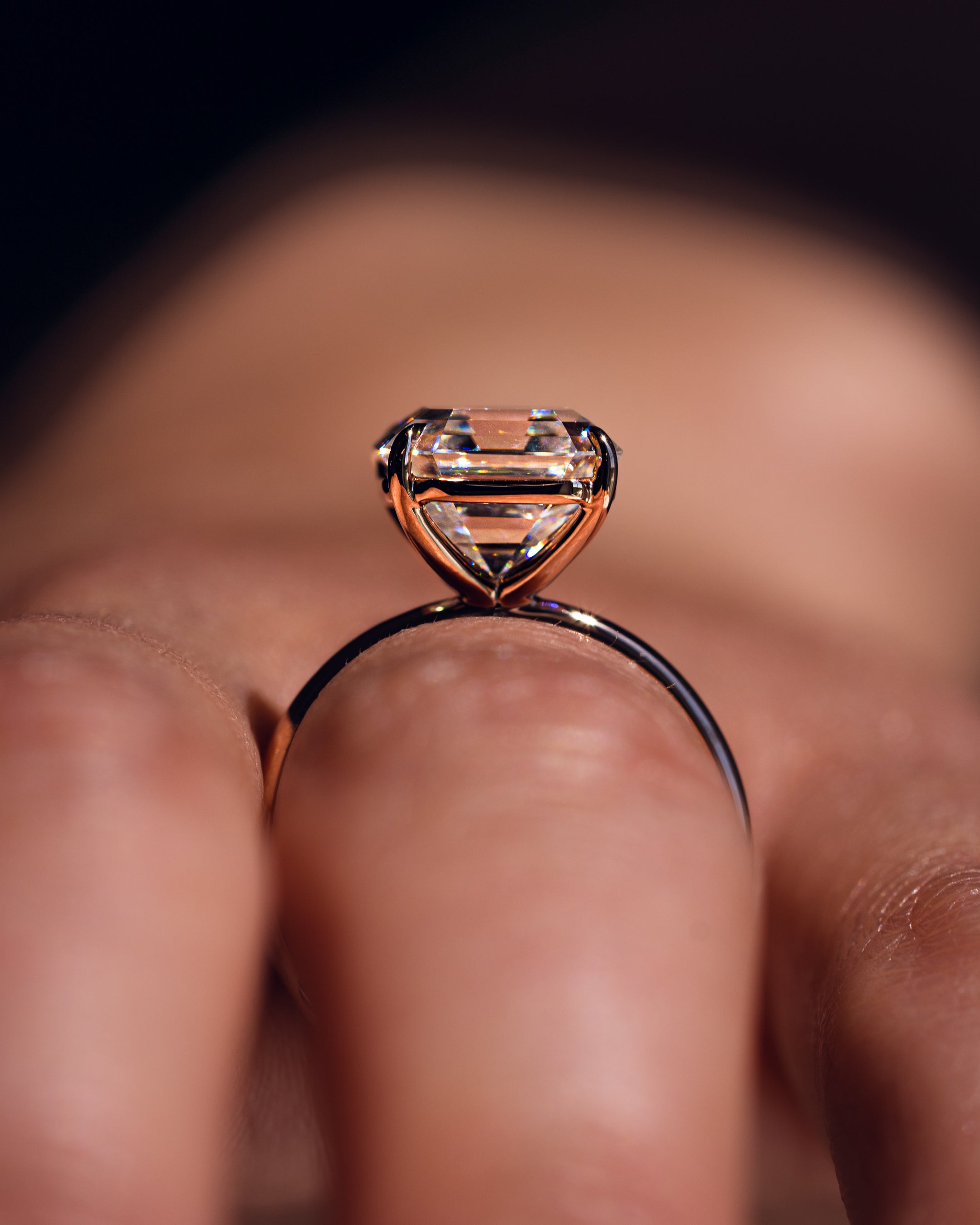 1.20-3.20 CT Asscher F/VS2 CVD Diamond Solitaire Engagement Ring - Camila Brown