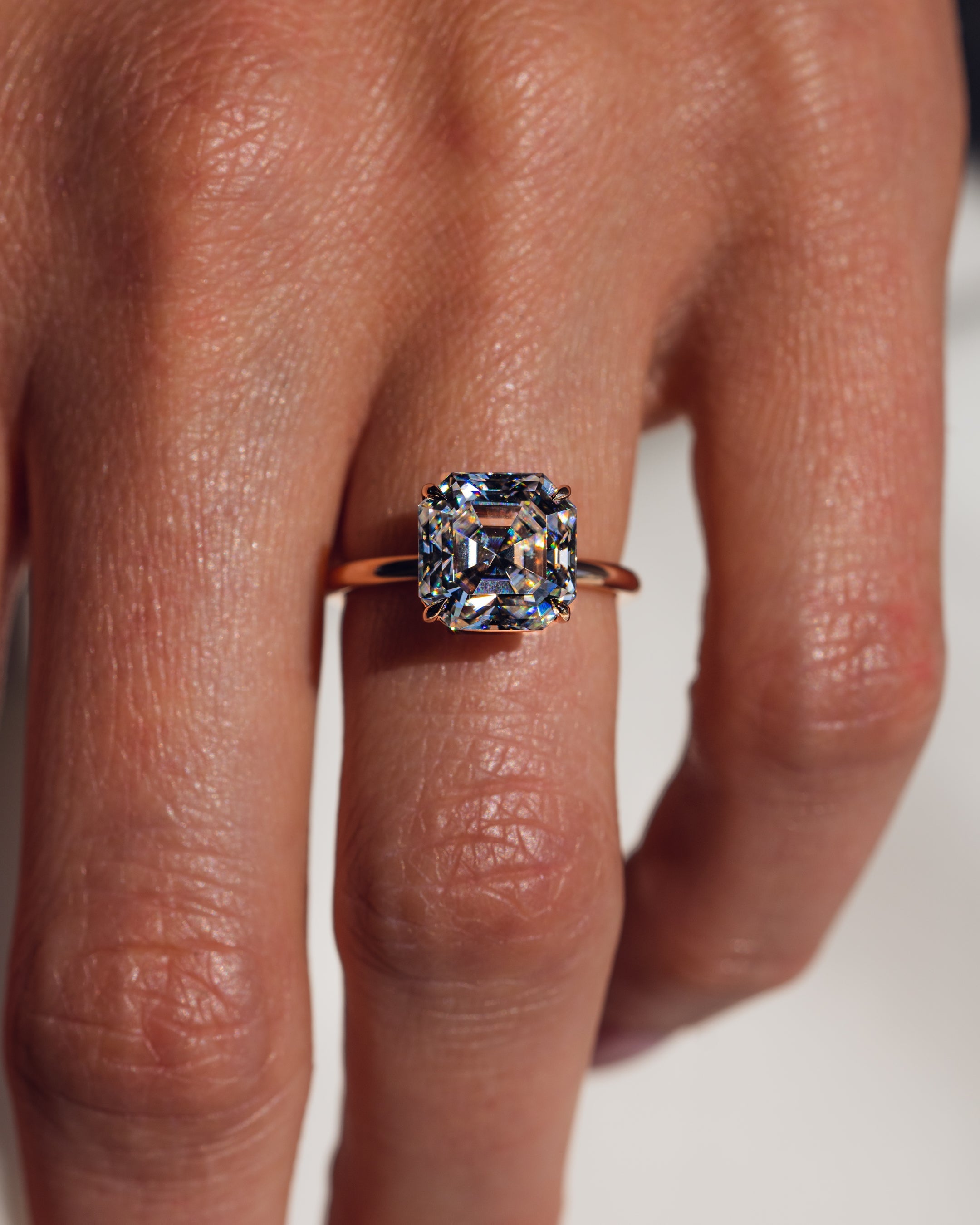 1.20-3.20 CT Asscher F/VS2 CVD Diamond Solitaire Engagement Ring - Camila Brown