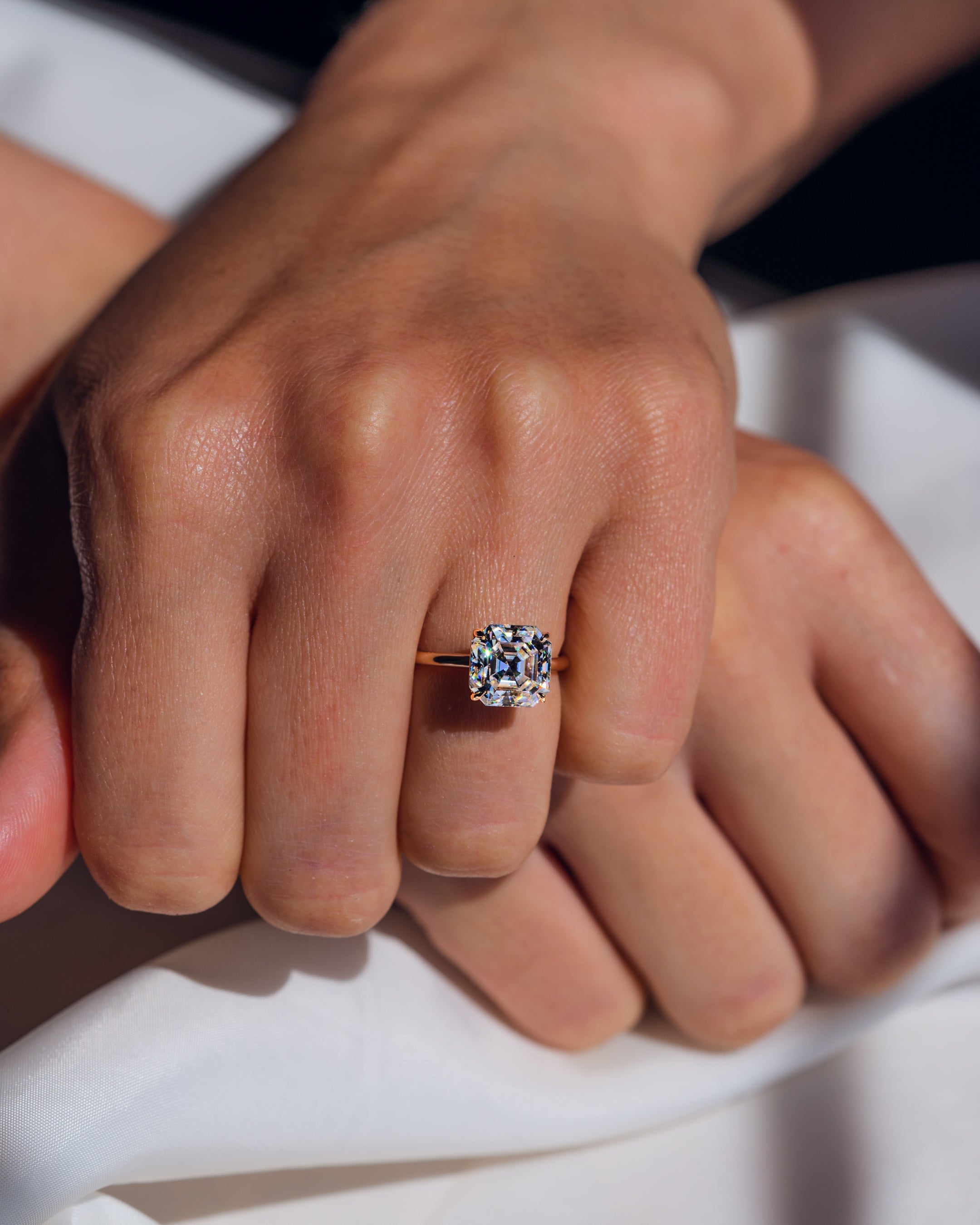 1.20-3.20 CT Asscher F/VS2 CVD Diamond Solitaire Engagement Ring - Camila Brown