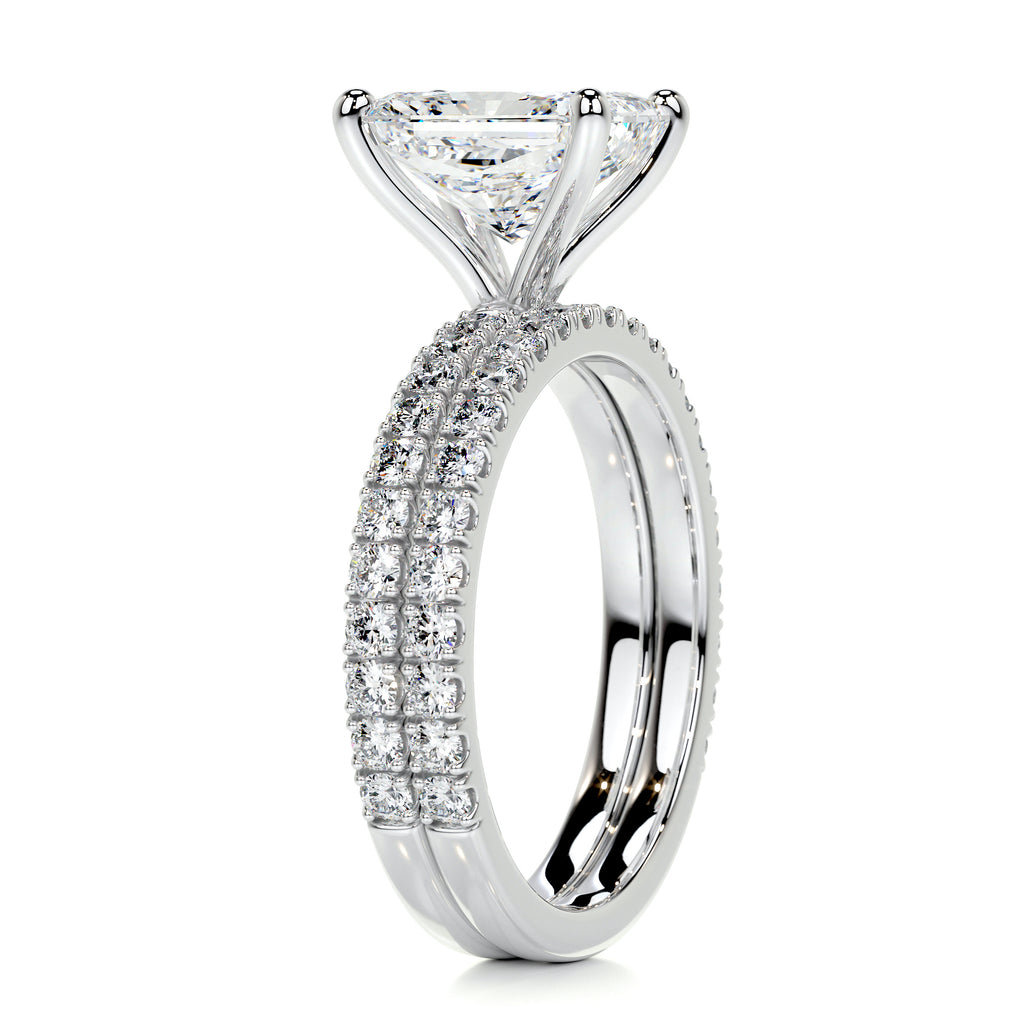 1.50 CT Radiant Solitaire & Pave F-VS Loose Diamond Bridal Set - Camila Brown