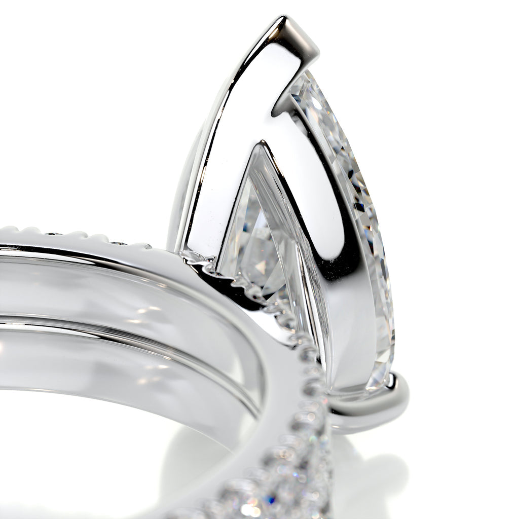 2.0 CT Pear Solitaire & Pave F-VS Loose Diamond Bridal Set - Camila Brown