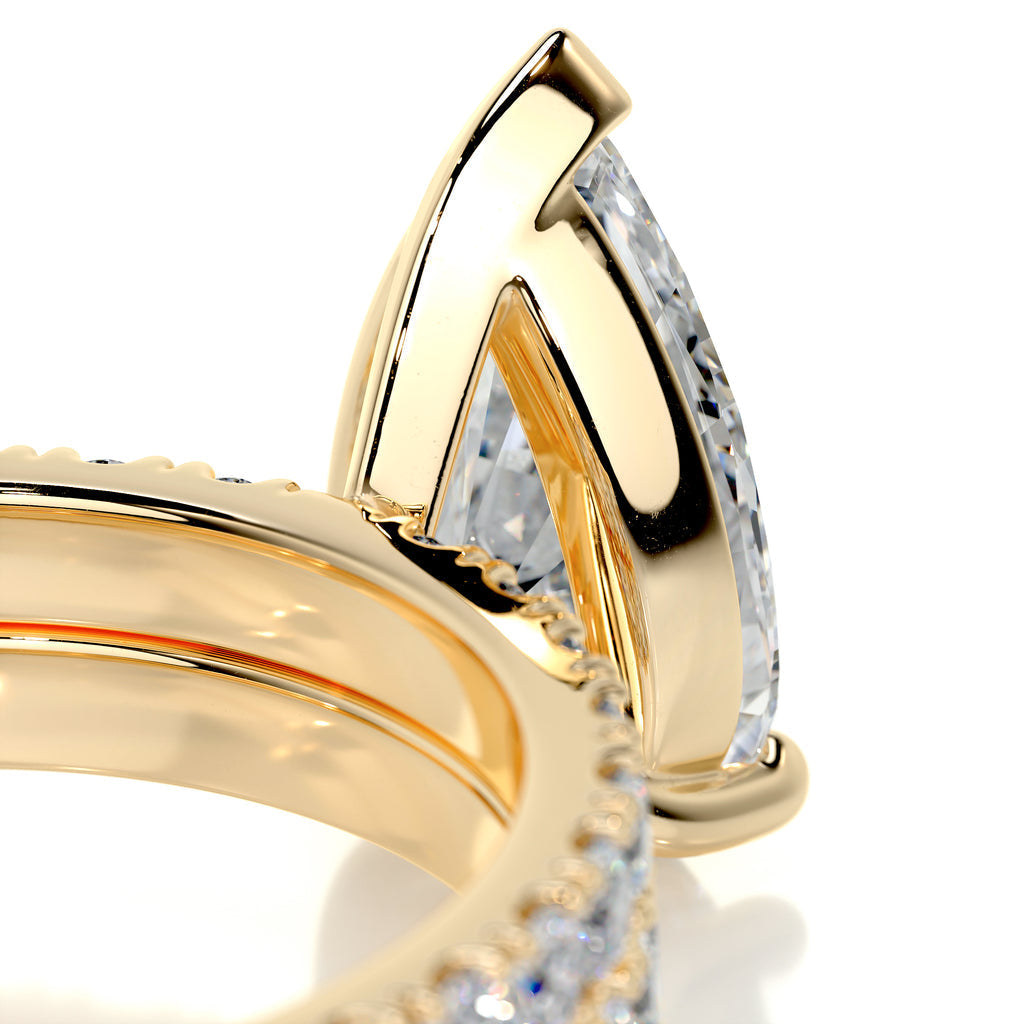 2.0 CT Pear Solitaire & Pave F-VS Loose Diamond Bridal Set - Camila Brown