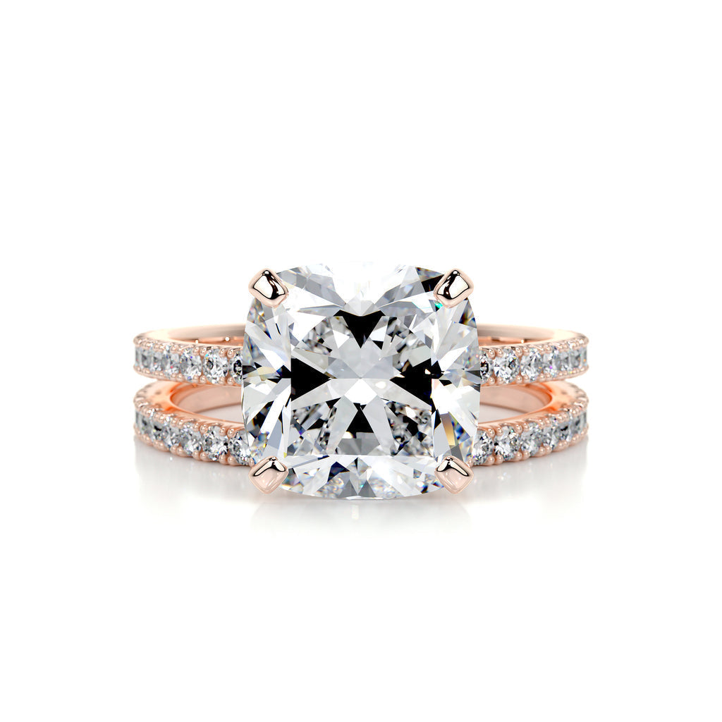 3.0 CT Cushion Solitaire & Pave Setting F-VS Loose Diamond Bridal Set - Camila Brown