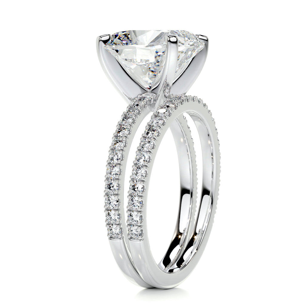 3.0 CT Cushion Solitaire & Pave Setting F-VS Loose Diamond Bridal Set - Camila Brown