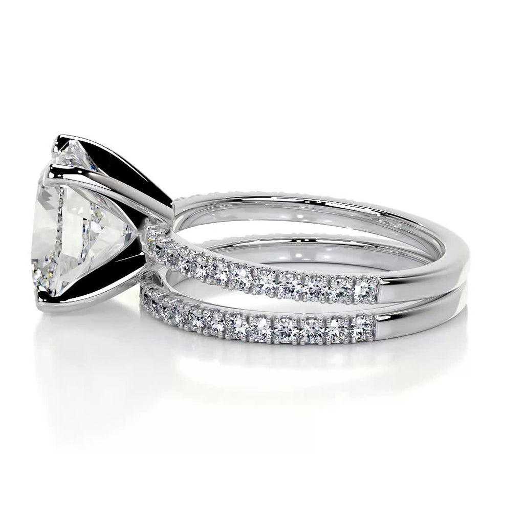 3.0 CT Cushion Solitaire & Pave Setting F-VS Loose Diamond Bridal Set - Camila Brown